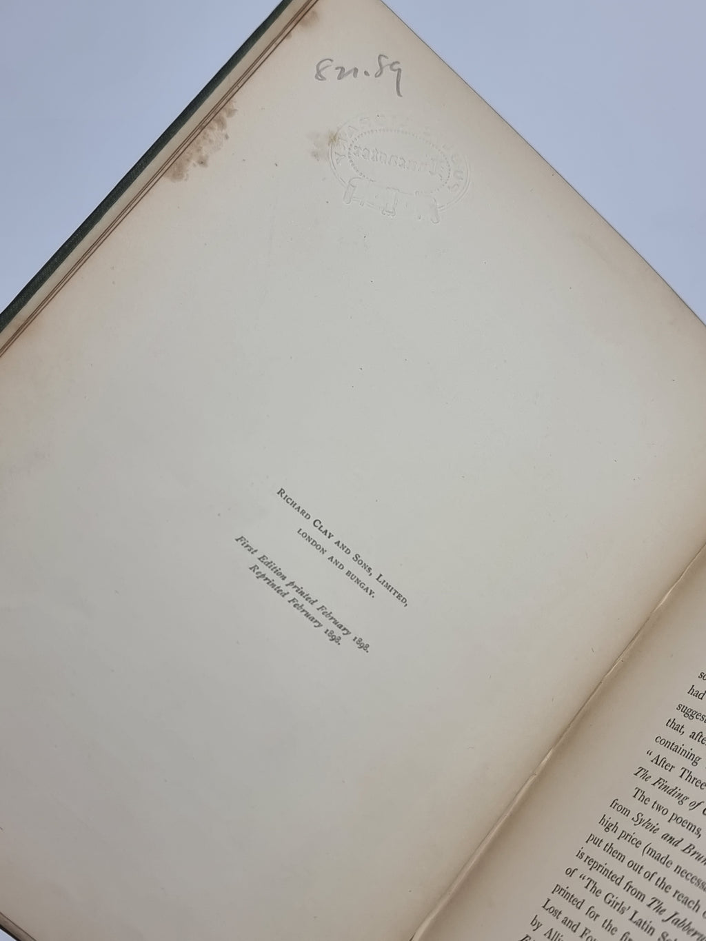 Three Sunsets and Other Poems, Lewis Carroll — 1st Edition, 2nd Impression