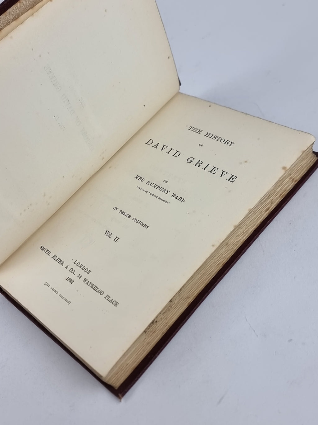 The History of David Grieve, Mrs. Humphry Ward — 1st Edition