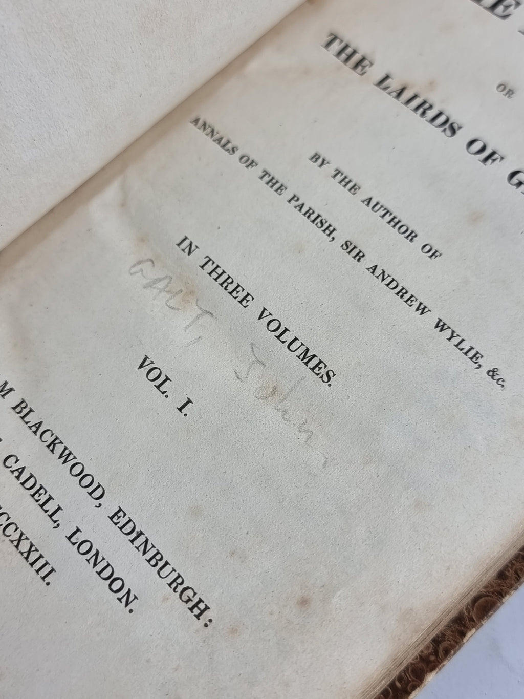 The Entail: or, The Lairds of Grippy, John Galt — 1st Edition