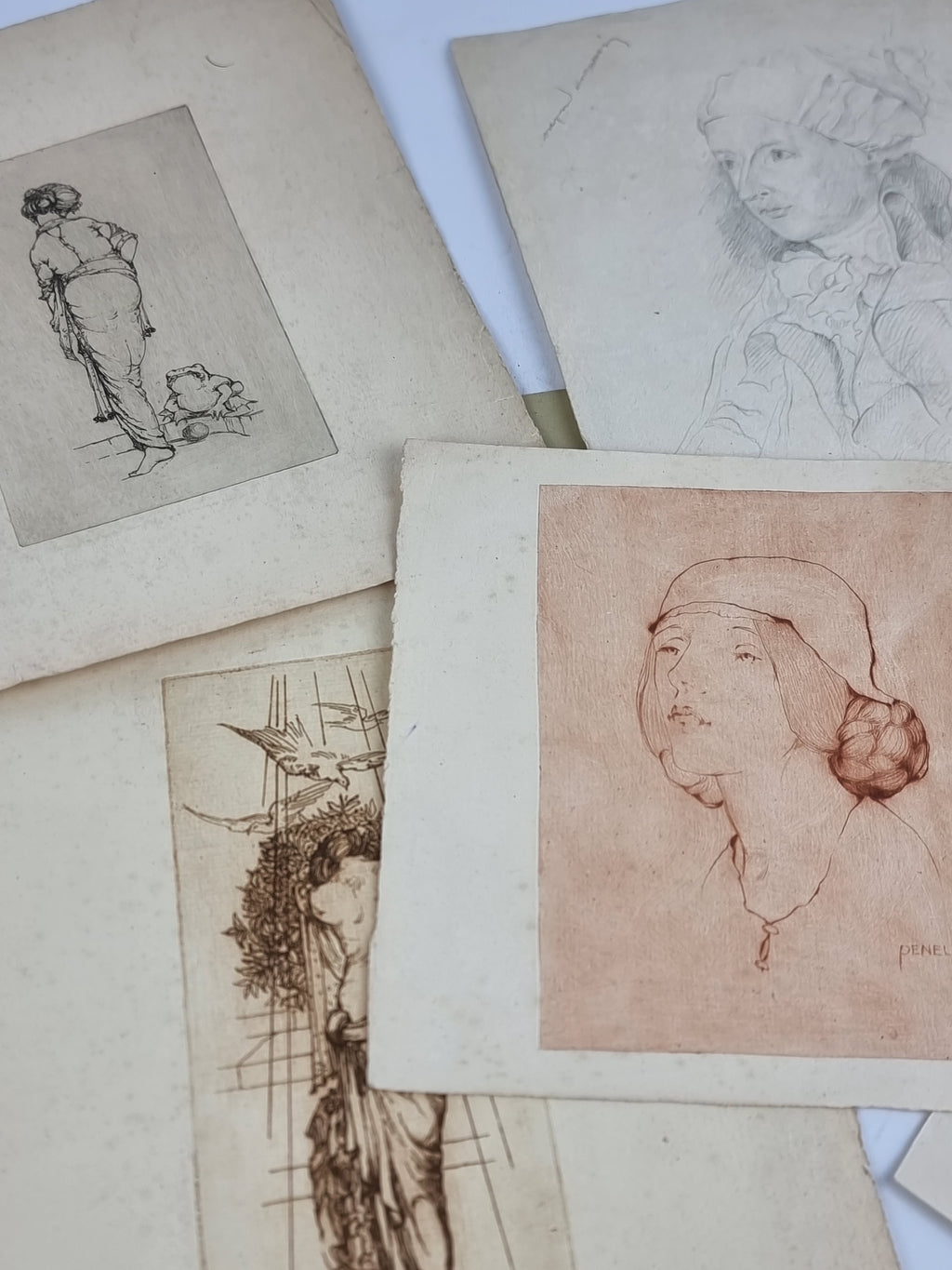 Original Etchings and Sketches, Violet Brunton — Original Presentation Collection