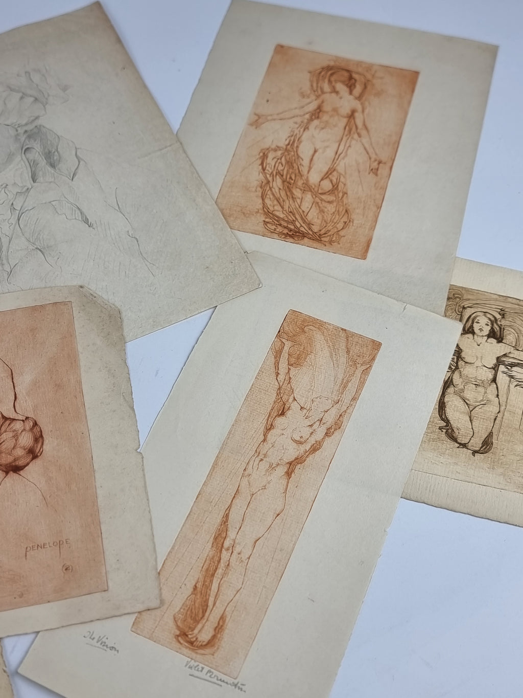 Original Etchings and Sketches, Violet Brunton — Original Presentation Collection