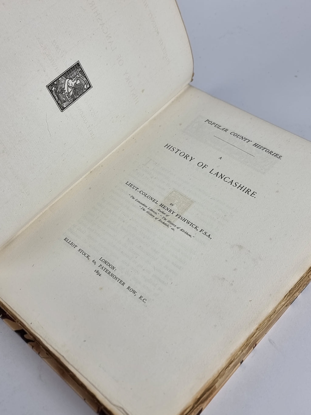 A History of Lancashire, Lieut.Colonel Henry Fishwick — 1st Edition