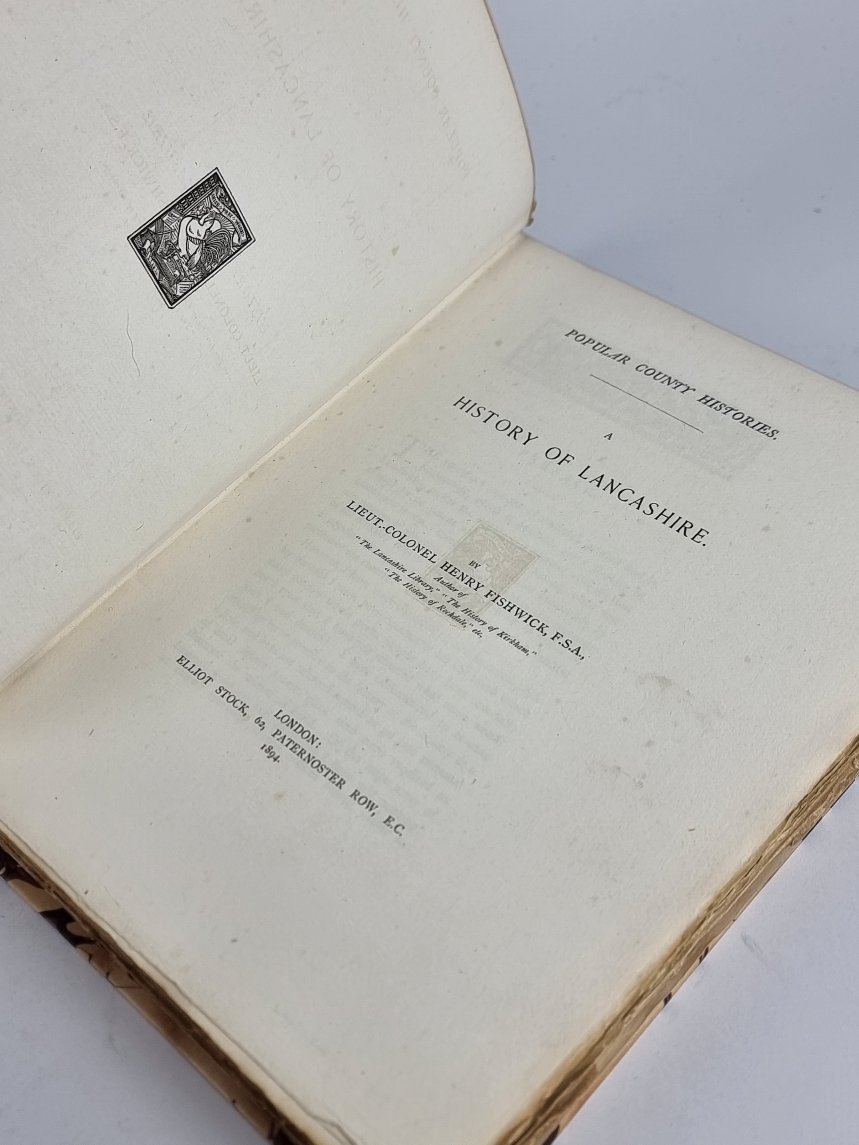 A History of Lancashire, Lieut.Colonel Henry Fishwick — 1st Edition