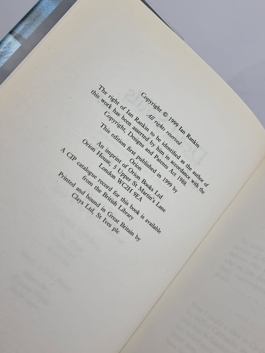 Dead Souls, Ian Rankin, 1st Edition