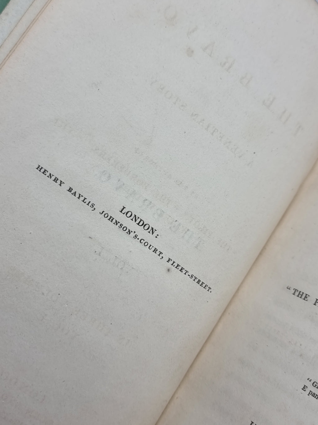 The Bravo. A Venetian Story, James Fenimore Cooper — 1st UK Edition