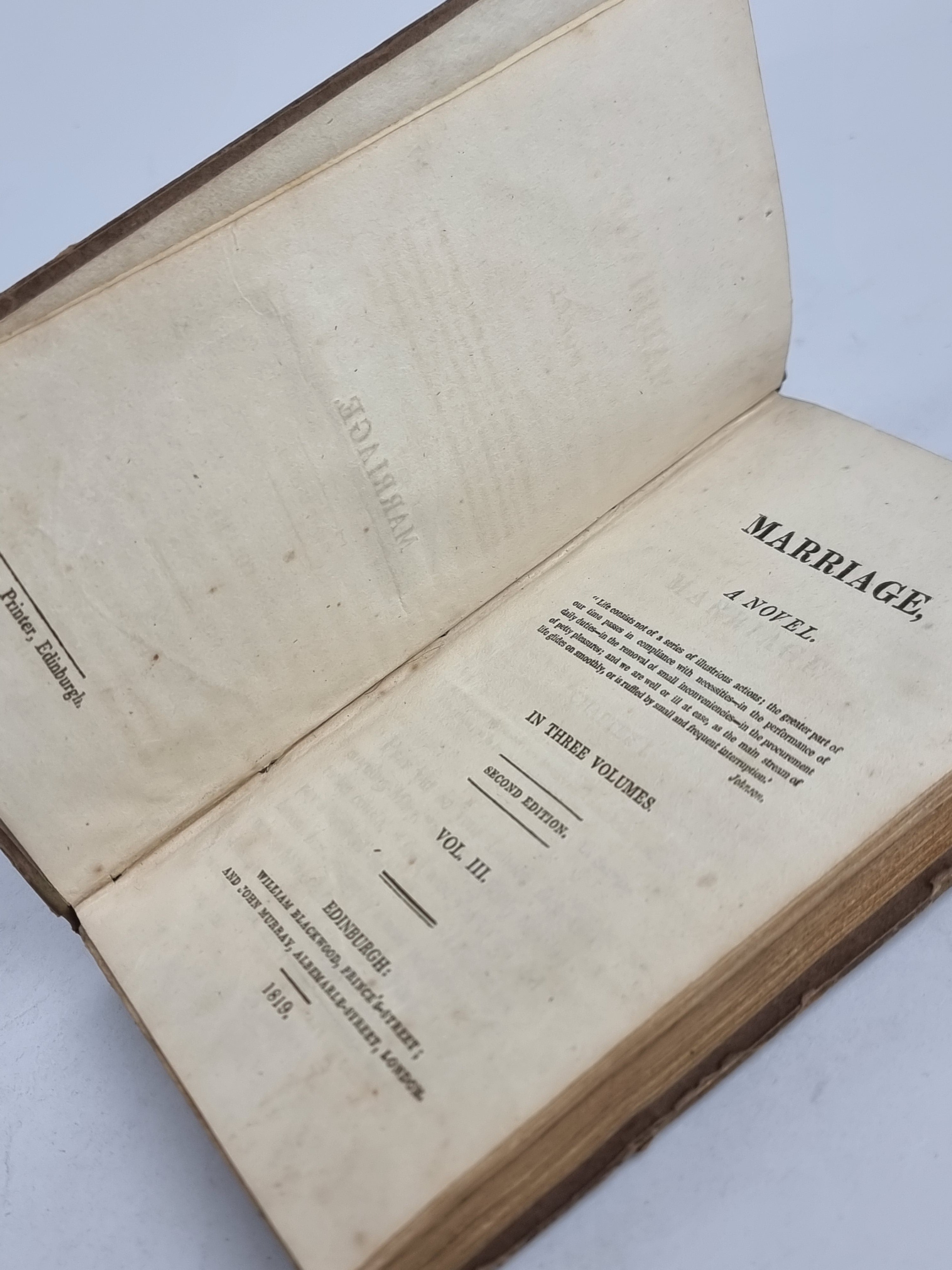 Marriage: A Novel, Susan Edmonstone Ferrier — 2nd Edition