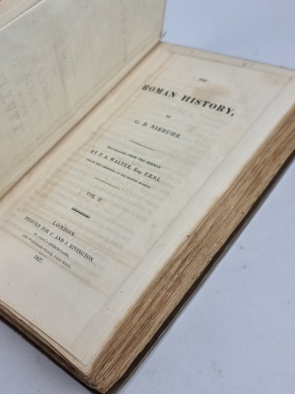 The Roman History, G. B. Niebuhr — 1st English Edition