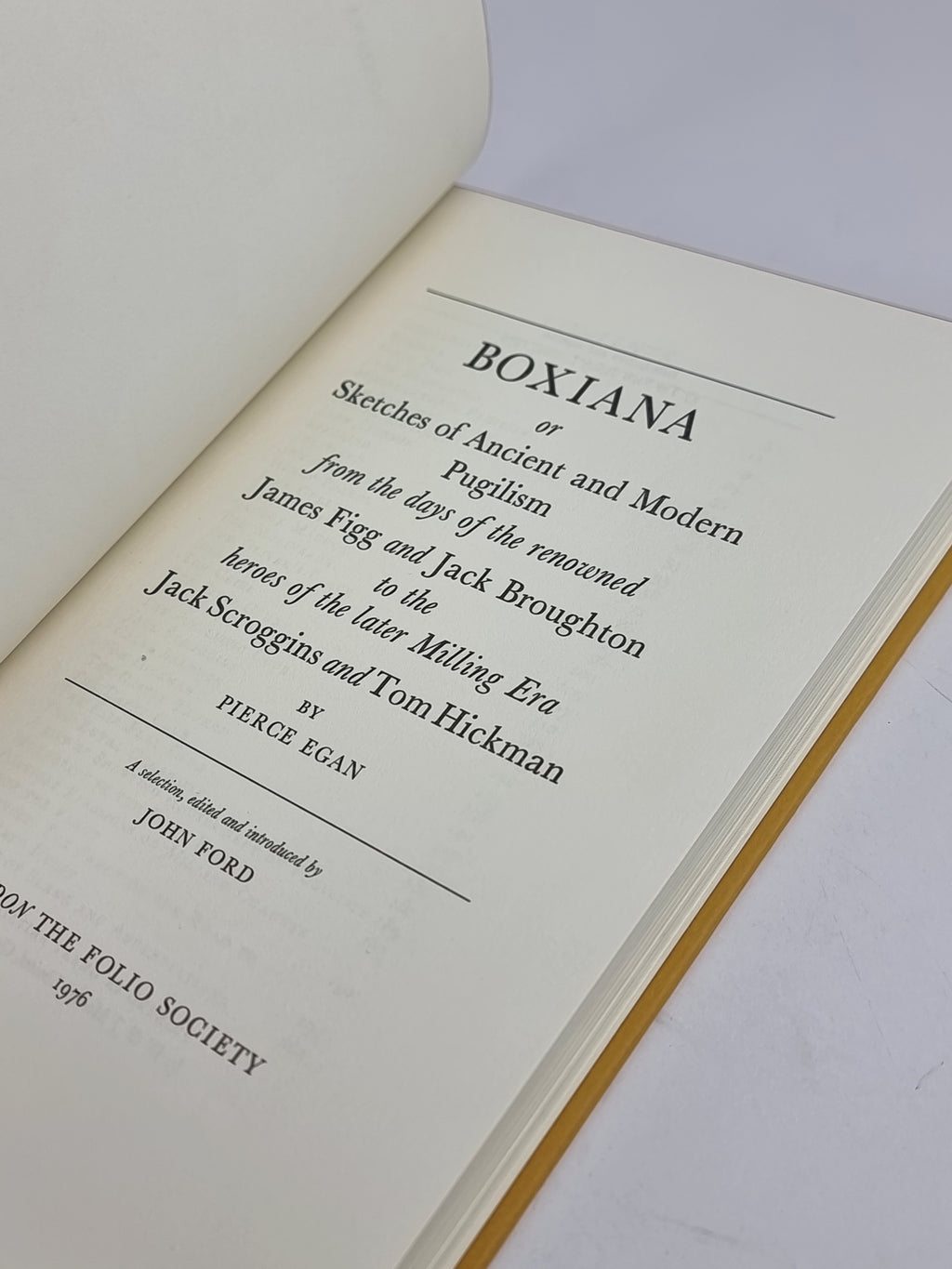 Boxiana; Sketches of Ancient and Modern Pugilism, Pierce Egan — 1st Folio Society Edition