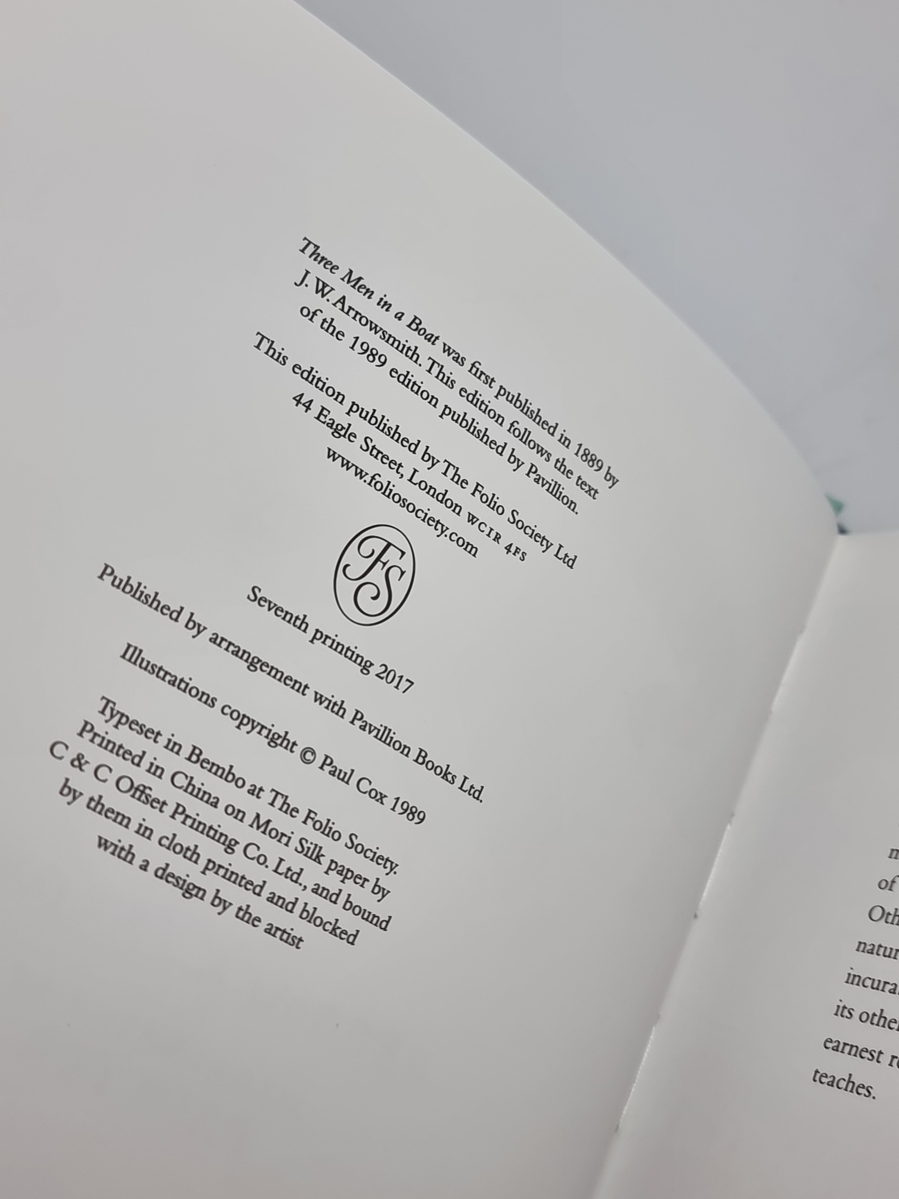 Three Men in a Boat, Jerome K. Jerome — 7th Printing