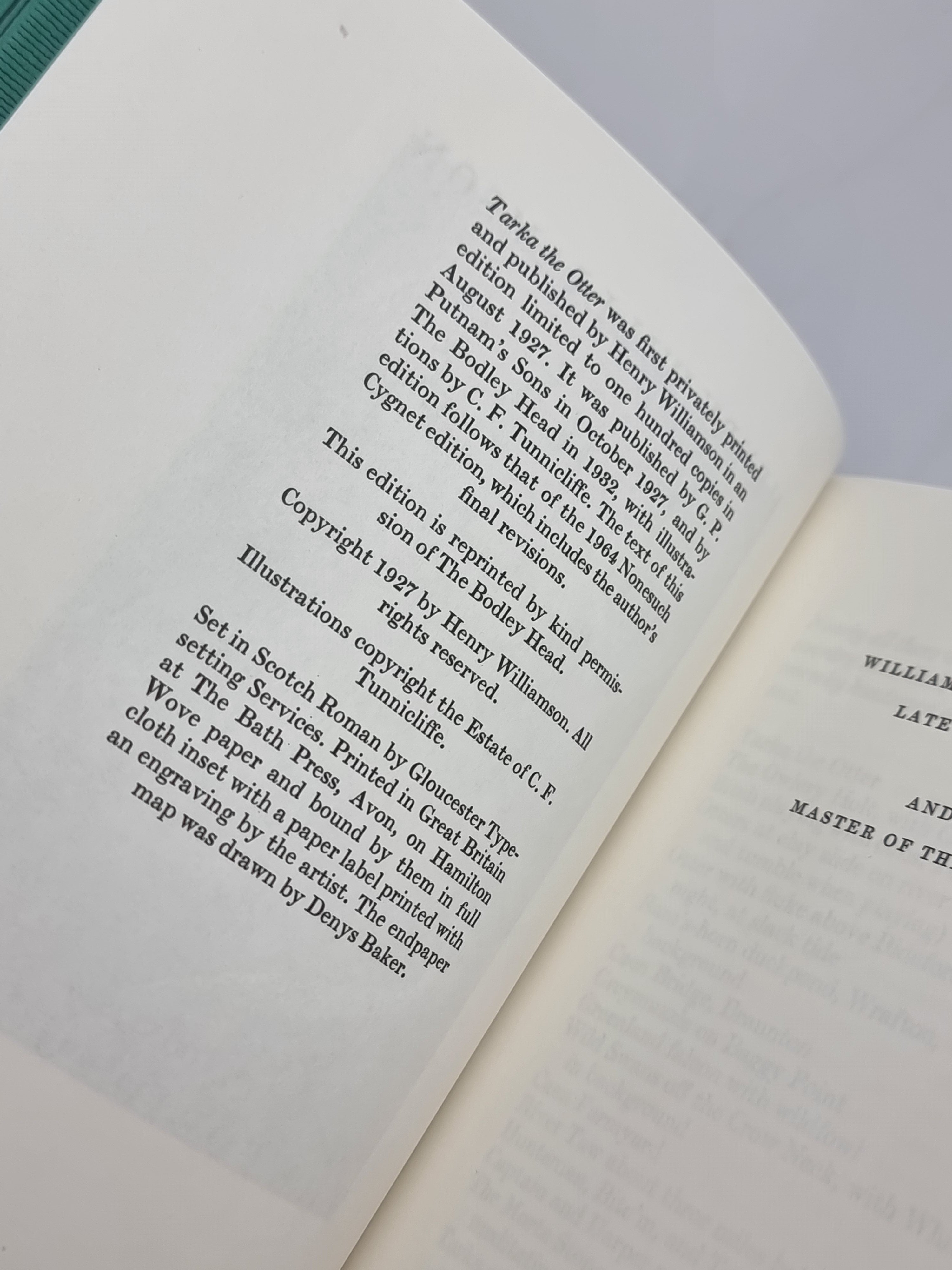 Tarka the Otter, Henry Williamson — 1st Folio Society Edition