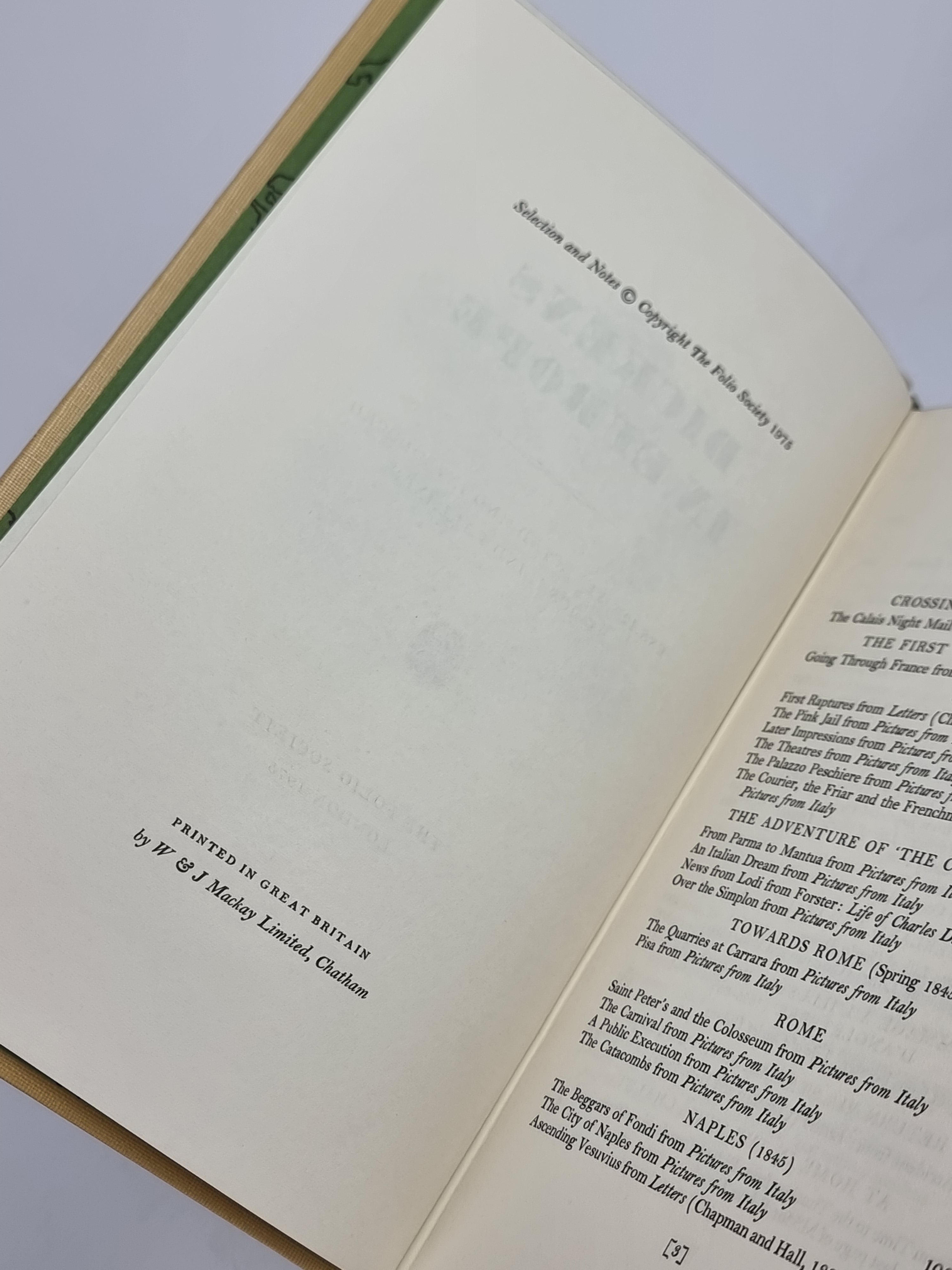 Dickens in Europe (Selected and Introduced by Rosalind Vallance) — 1st Folio Society Edition