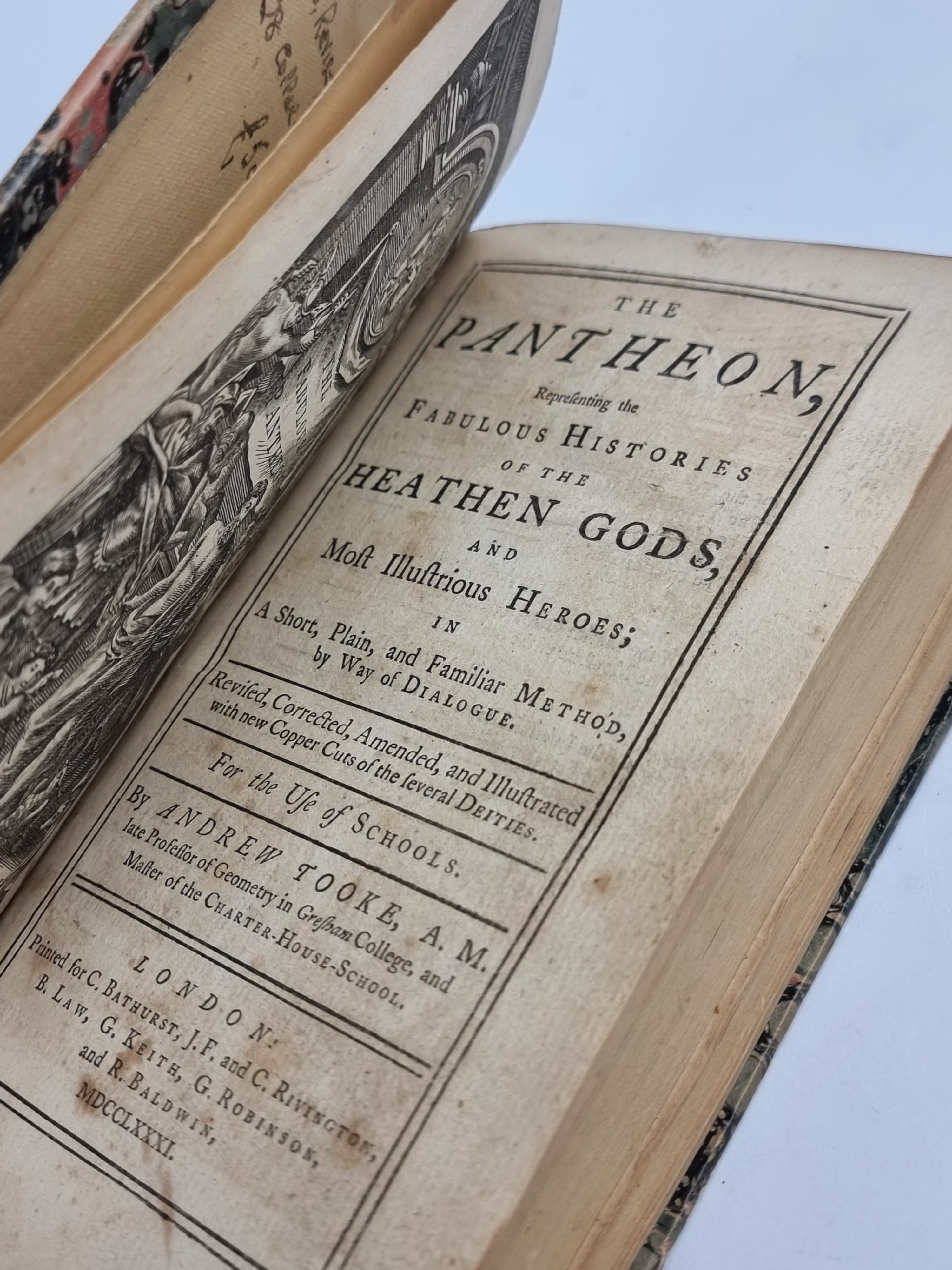 The Pantheon, Representing the Fabulous Histories of the Heathen Gods, and Most Illustrious Heroes, Andrew Tooke — 1781 Revised Edition