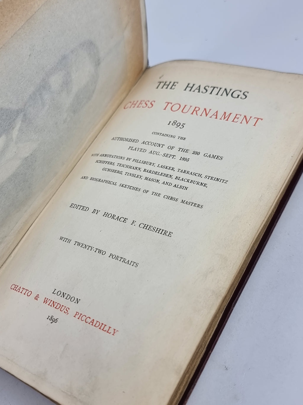 The Hastings Chess Tournament 1895, Horace F. Cheshire (Editor) — 1st Edition