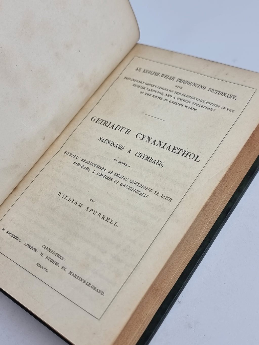 An English-Welsh Pronouncing Dictionary, William Spurrell — 1st Edition