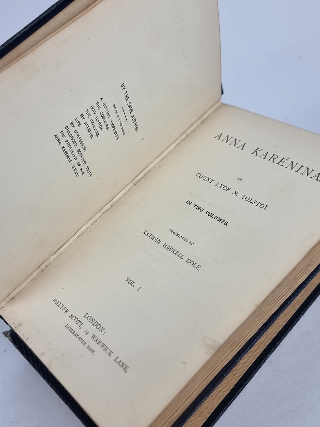 Anna Karénina, Count Lyof N. Tolstoi — 2nd U.K. Edition