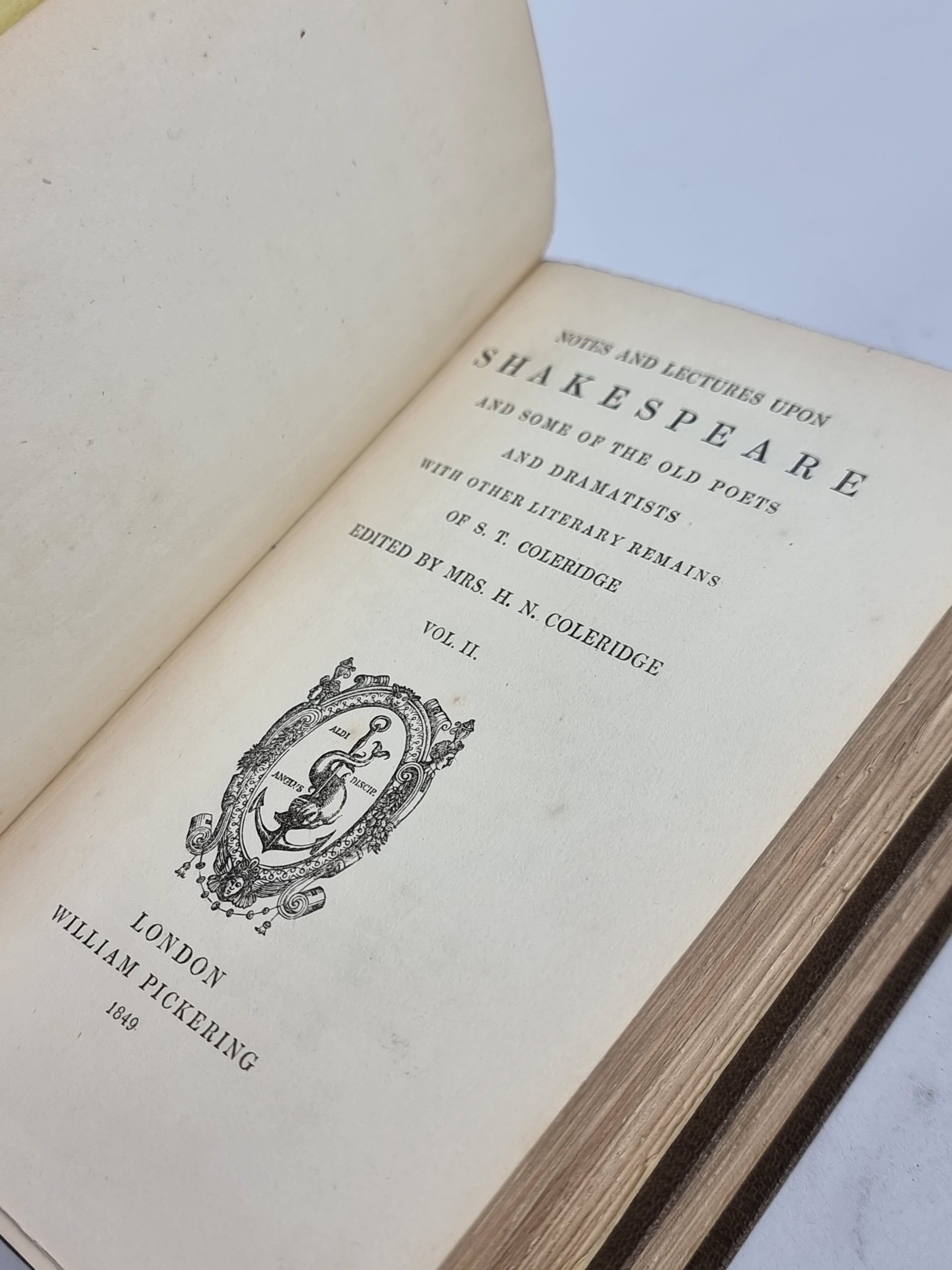 Notes and Lectures upon Shakespeare; Old Poets and Dramatists, Samuel Taylor Coleridge
