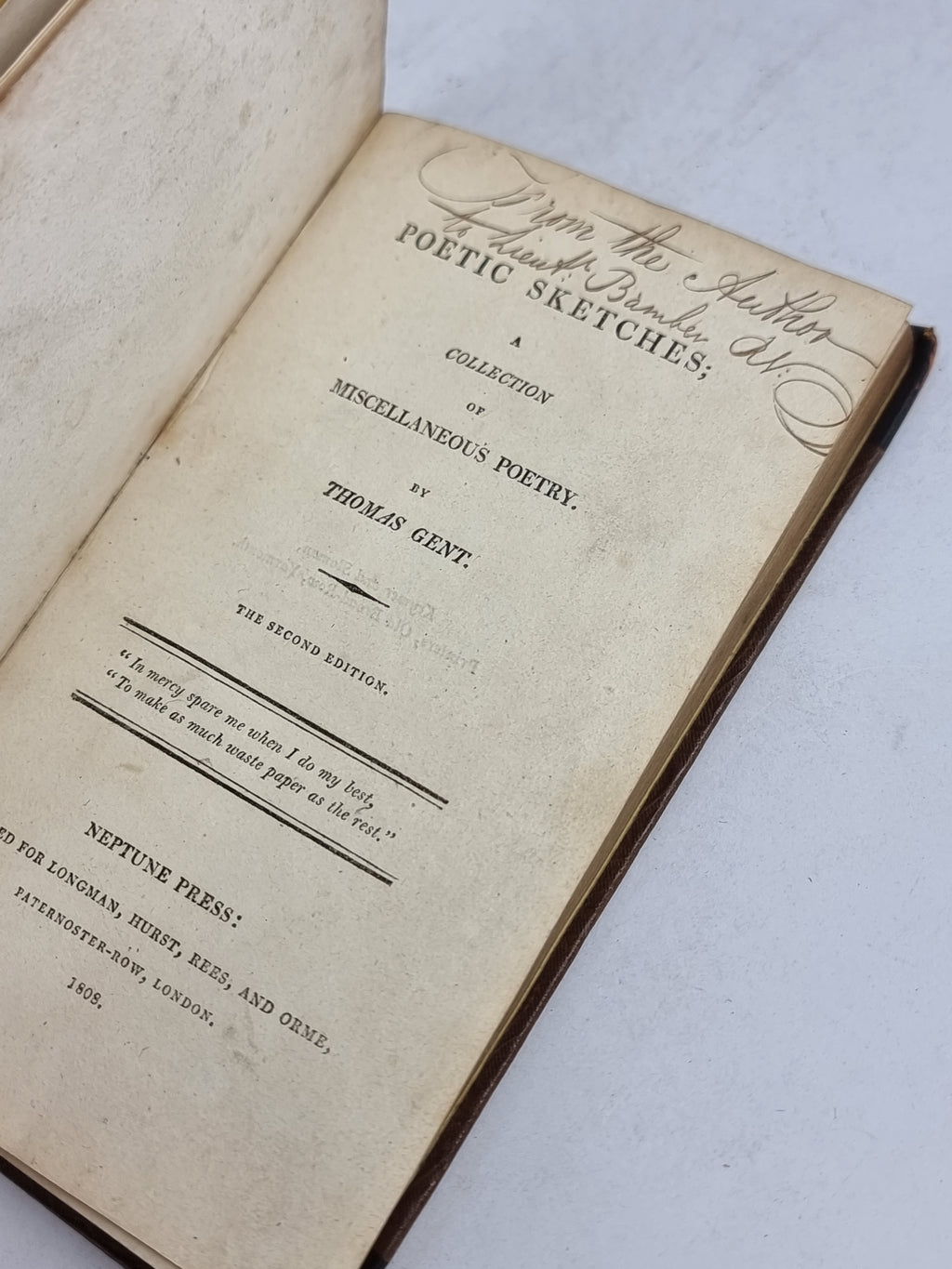 Poetic Sketches, Thomas Gent — 2nd Edition