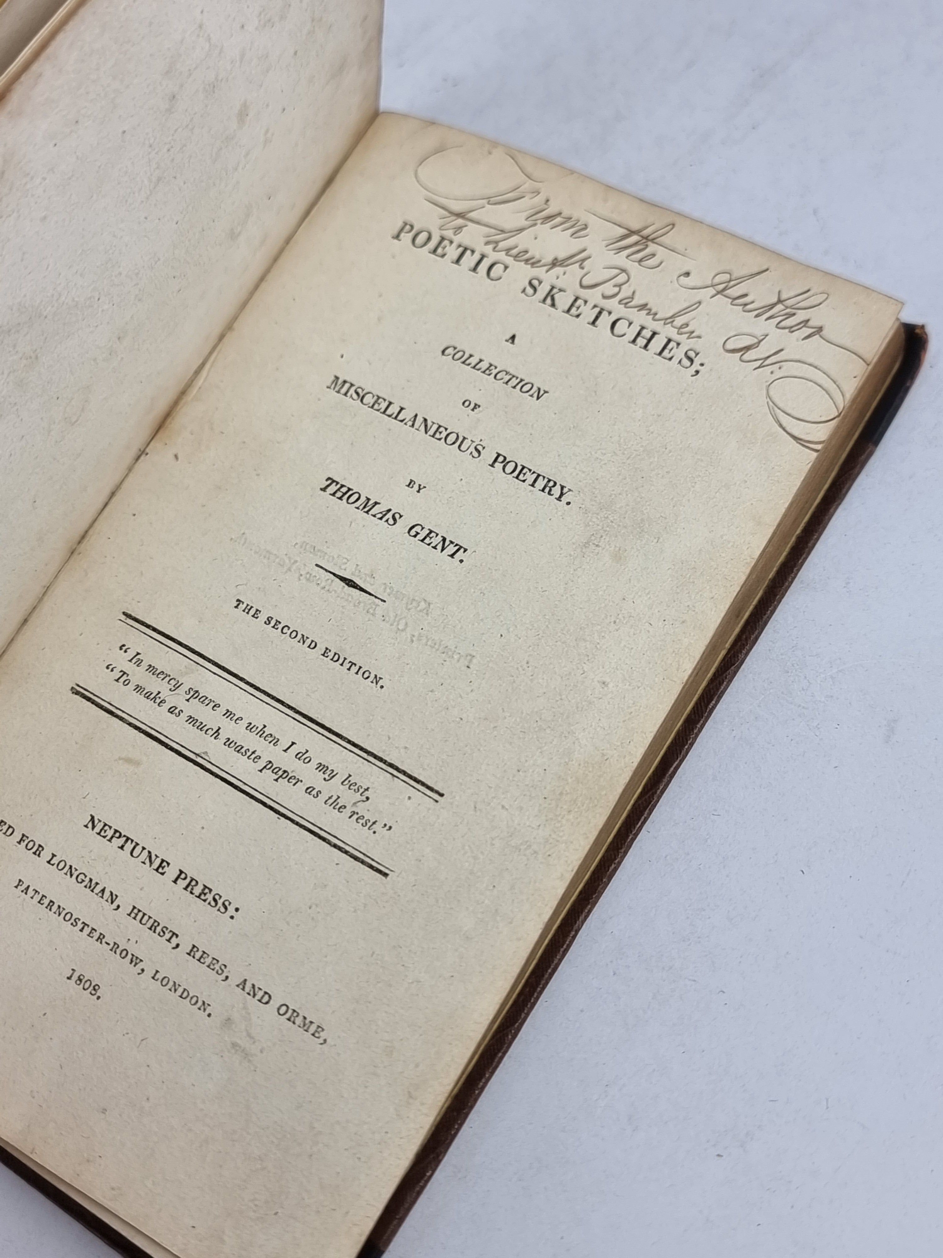 Poetic Sketches, Thomas Gent — 2nd Edition