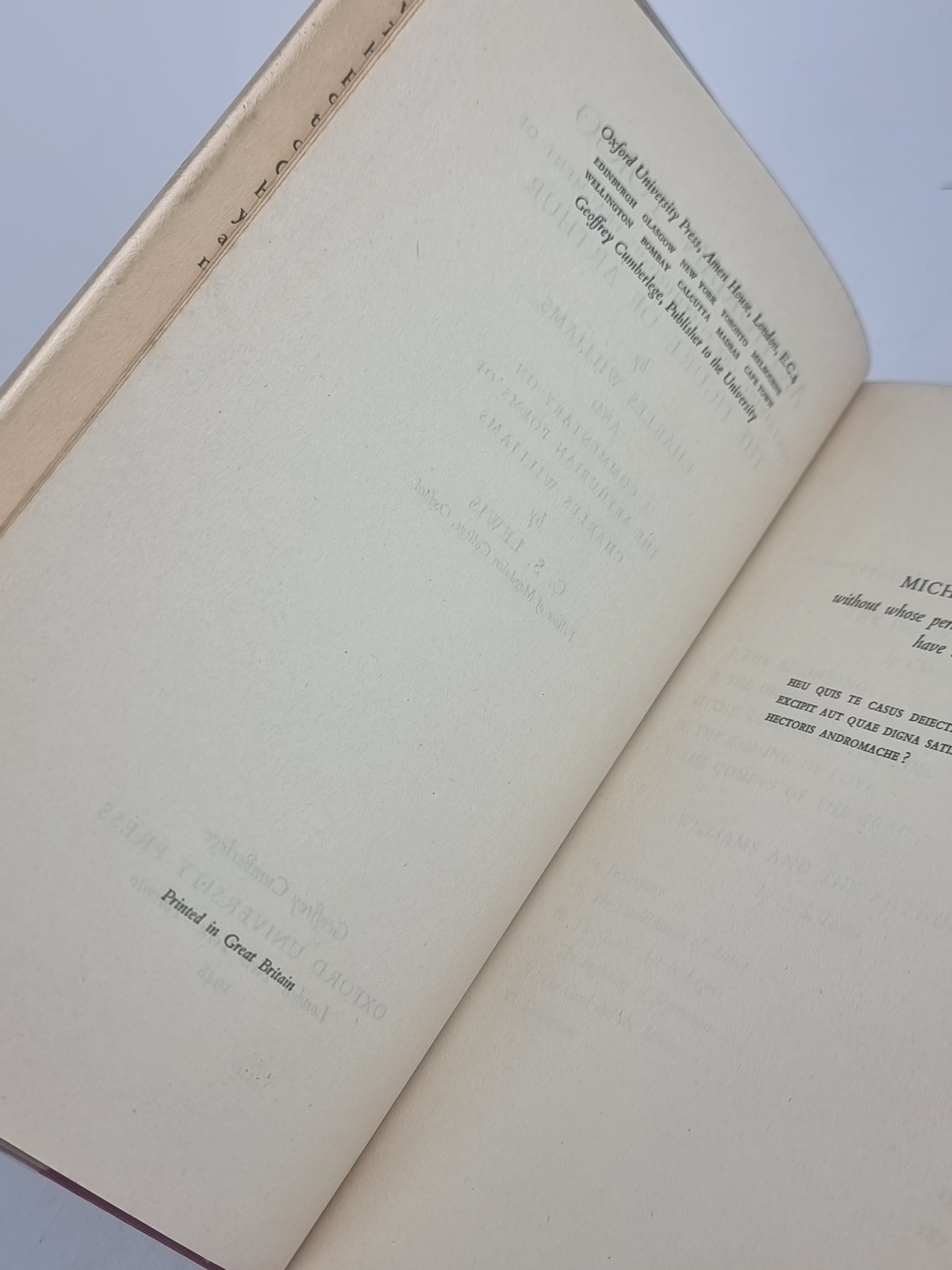 Arthurian Torso, Charles Williams and C. S. Lewis — 1st Edition