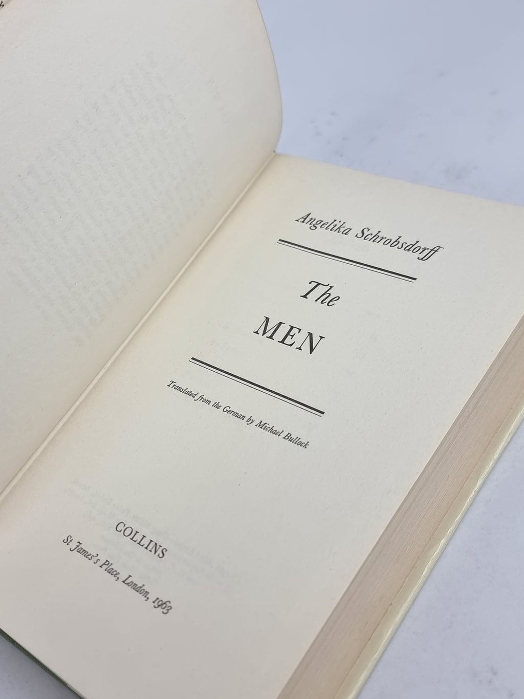 The Men, Angelika Schrobsdorff — 1st Edition