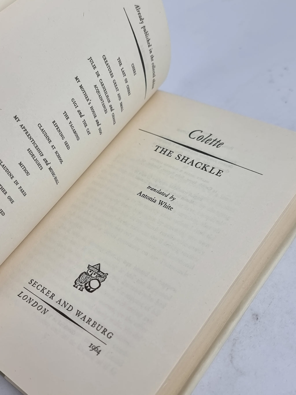 The Shackle, Colette — 1st Edition