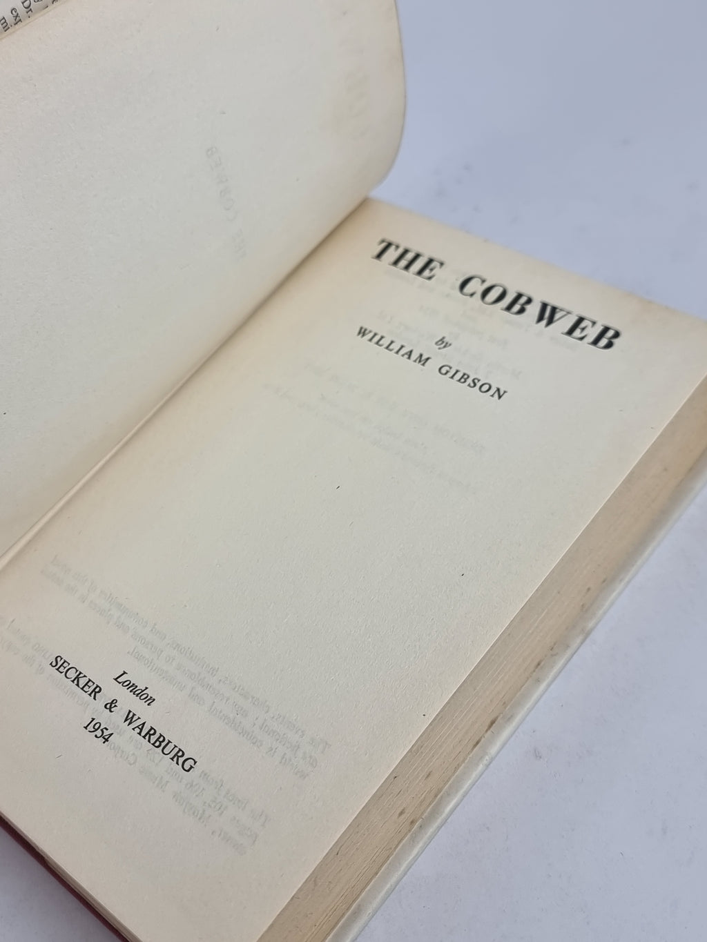 The Cobweb, William Gibson — 1st UK Edition