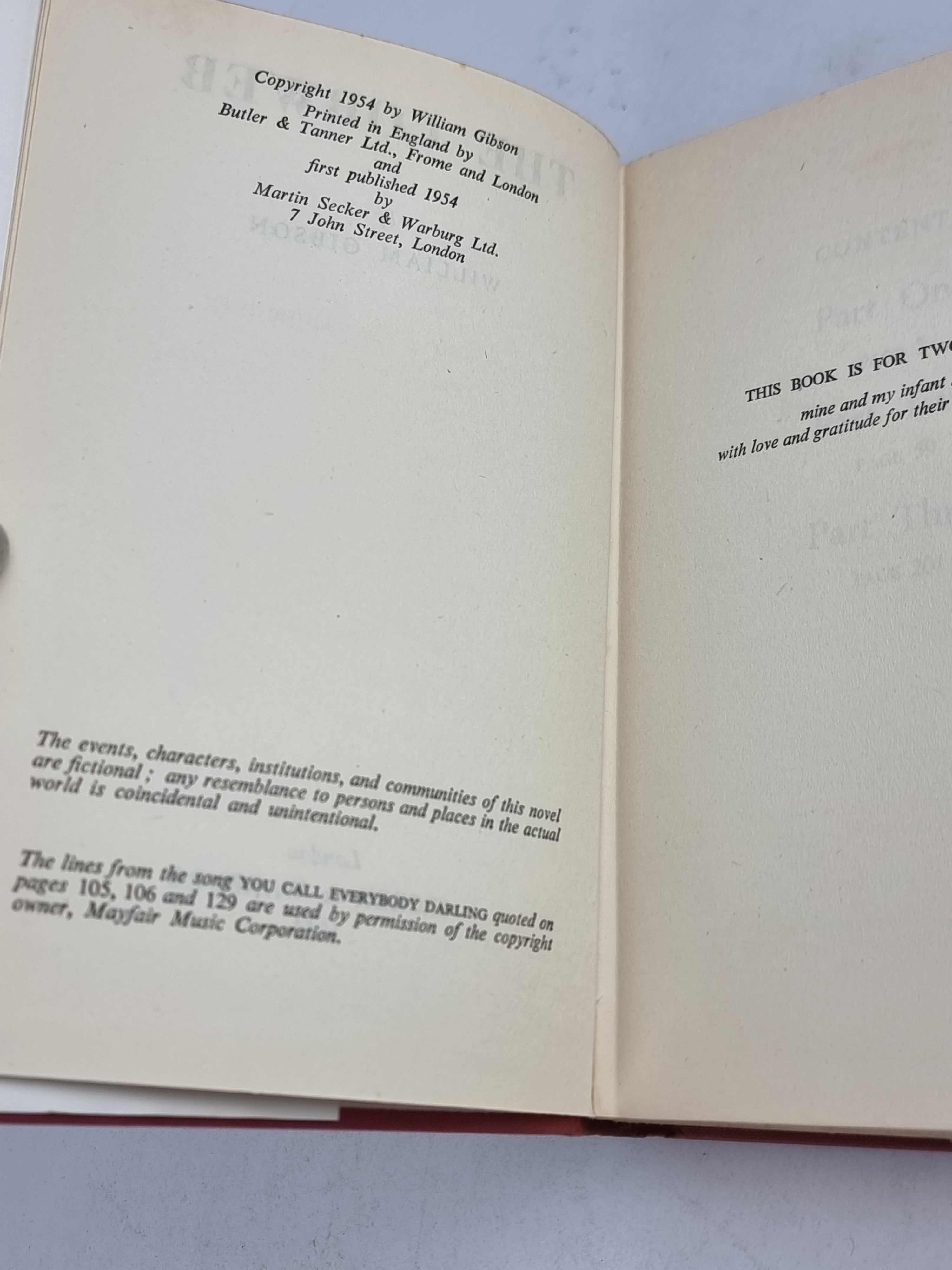 The Cobweb, William Gibson — 1st UK Edition