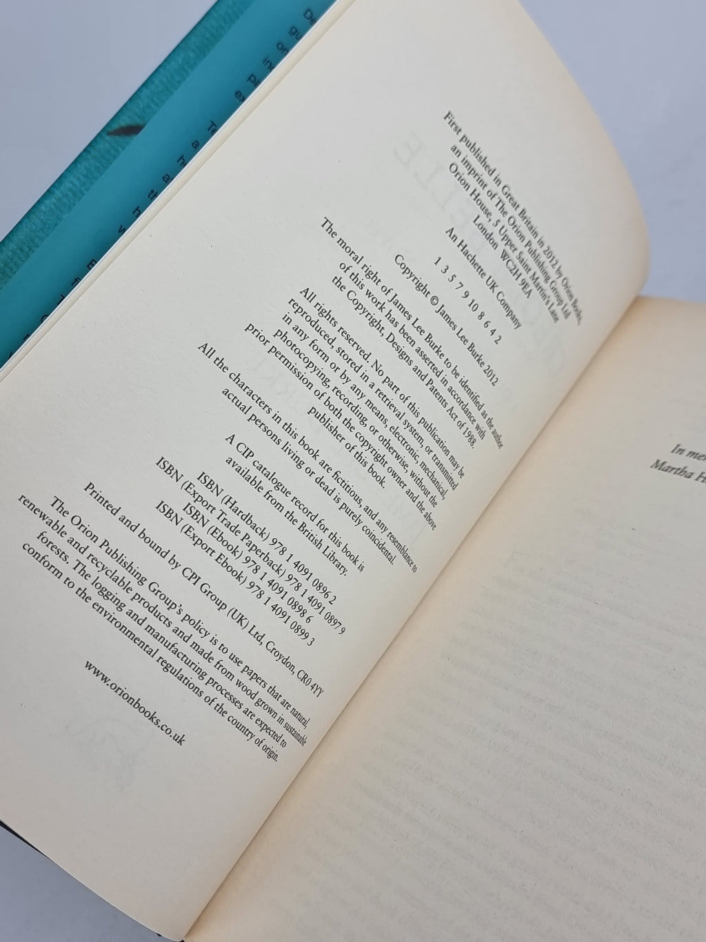 Creole Belle, James Lee Burke — 1st UK Edition