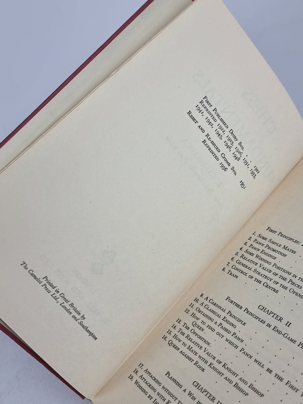 Chess Fundamentals, J. R. Capablanca — 1956 Reprint