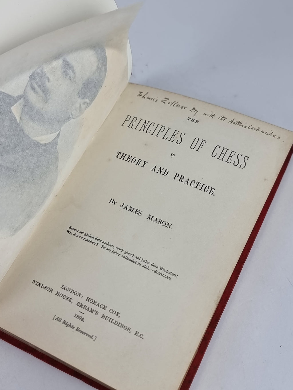 The Principles of Chess in Theory and Practice, James Mason — 1st Edition