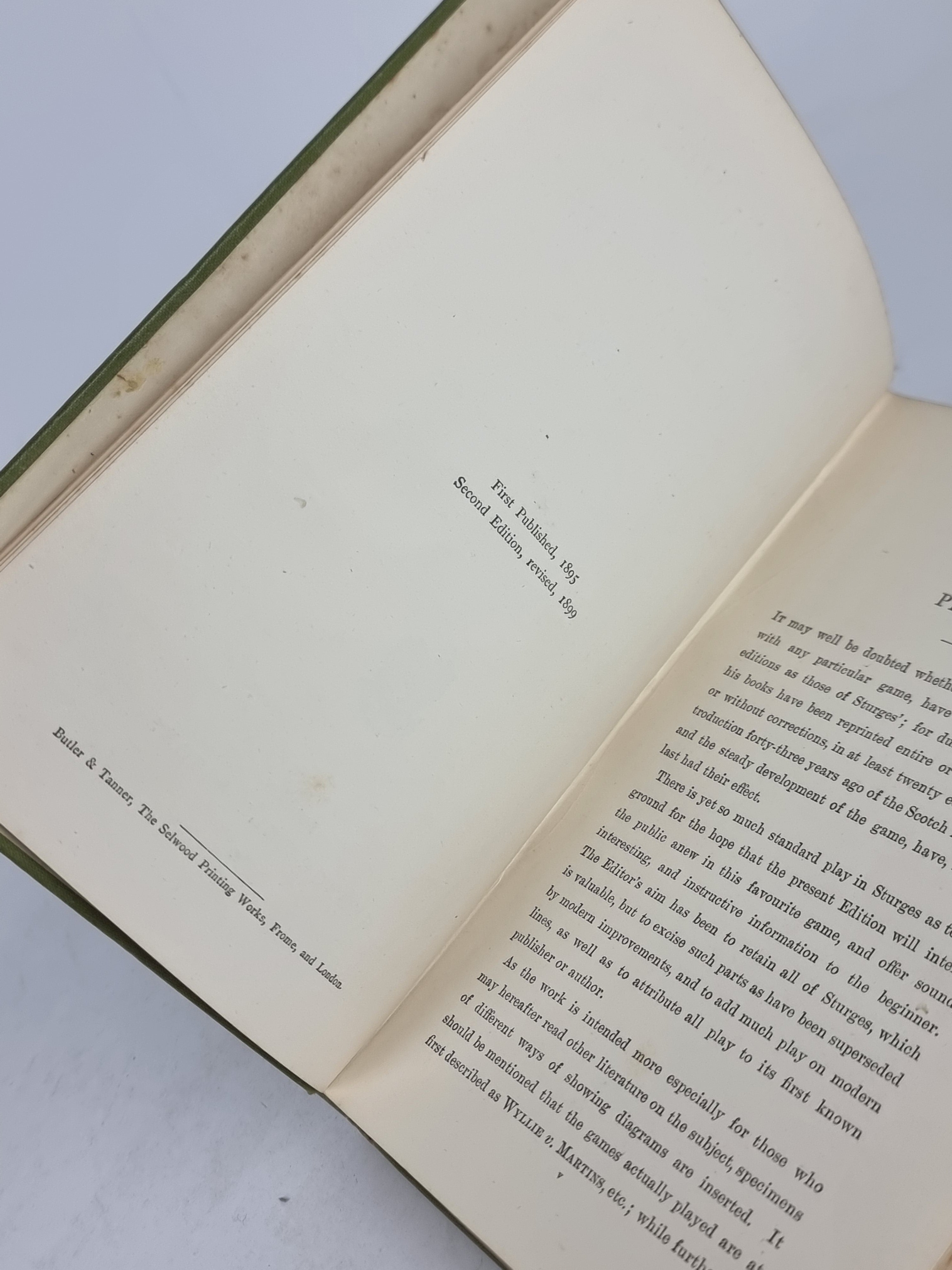 Sturges' Guide to the Game of Draughts, Joshua Sturges & J. A. Kear — 2nd Edition