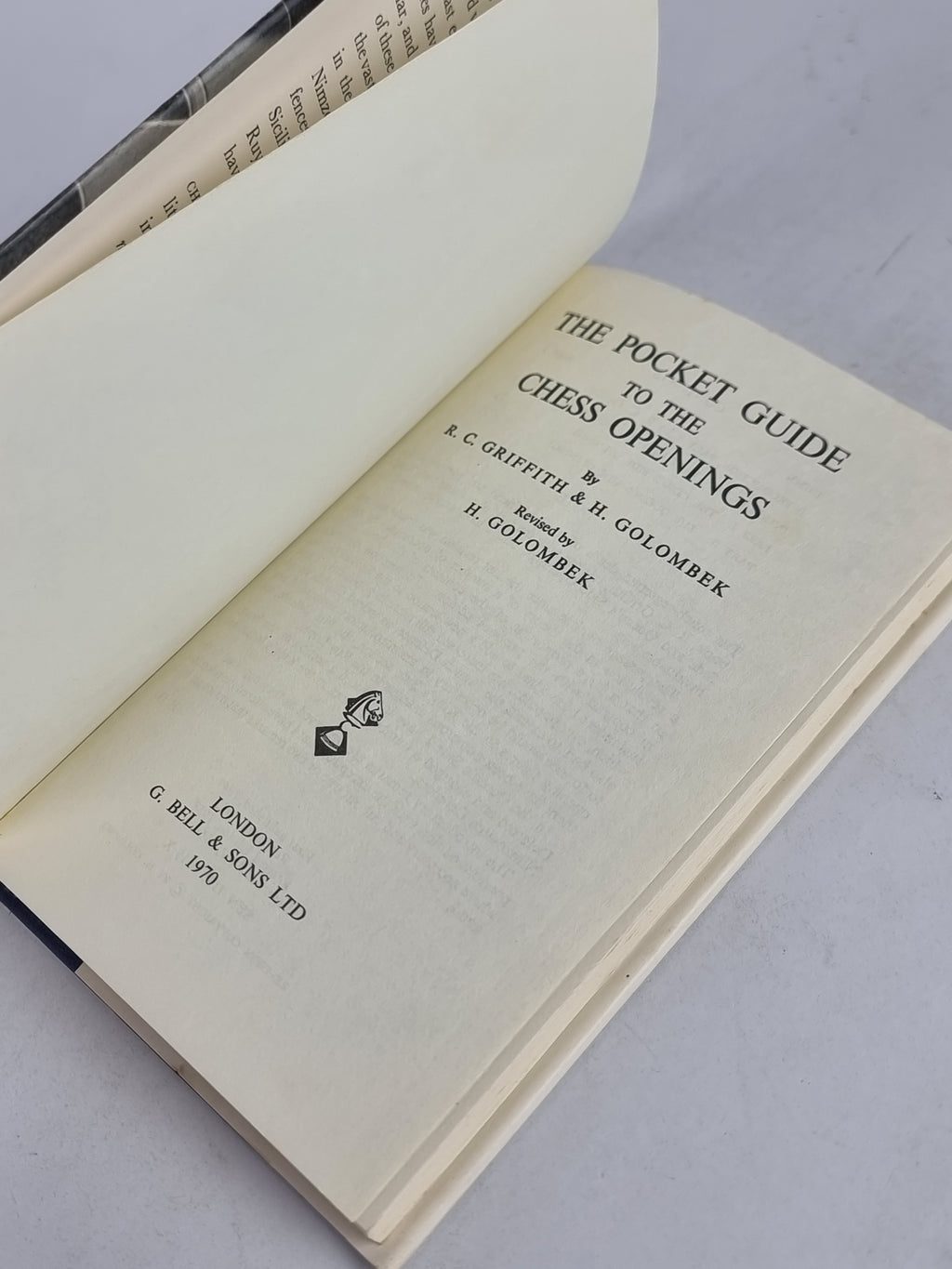A Pocket Guide to the Chess Openings, R. C. Griffith & H. Golombek — 1970 Reprint