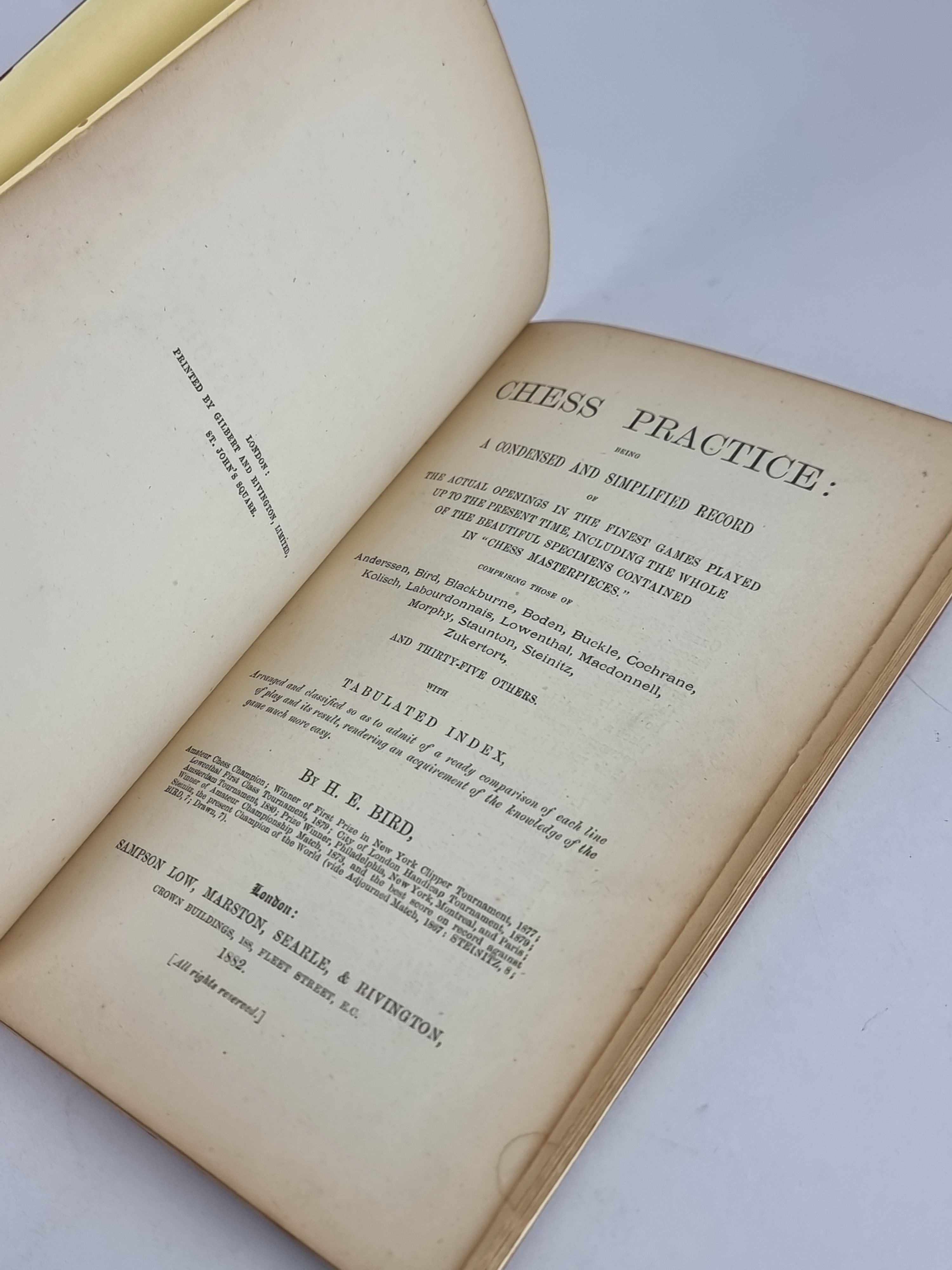 Chess Practice, H. E. Bird — 1st Edition