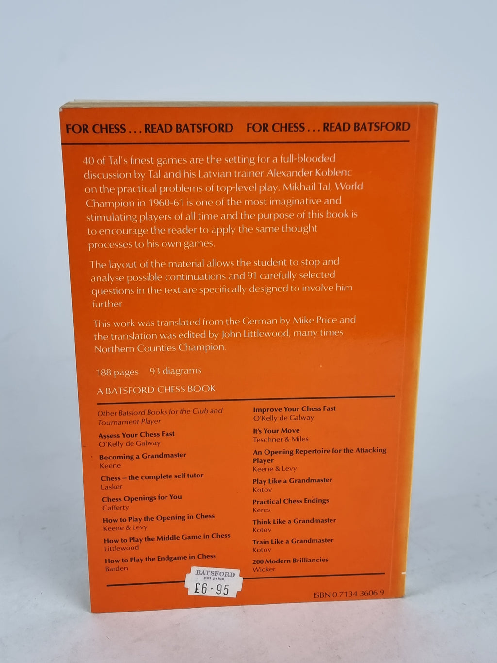 Study Chess with Tal, Mikhail Tal and Alexander Koblenc — 1st English Edition