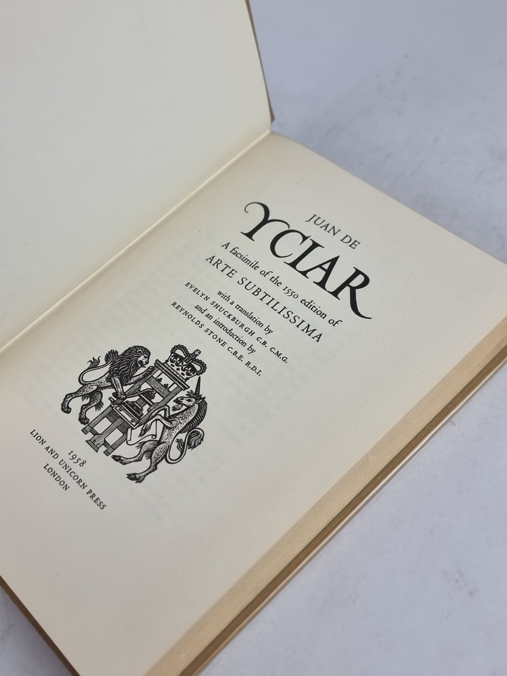 Arte Subtilissima, Juan de Yciar — Facsimile of the 1550 Edition