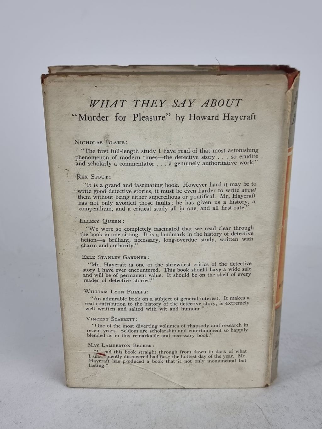 Murder for Pleasure: The Life and Times of the Detective Story, Howard Haycraft