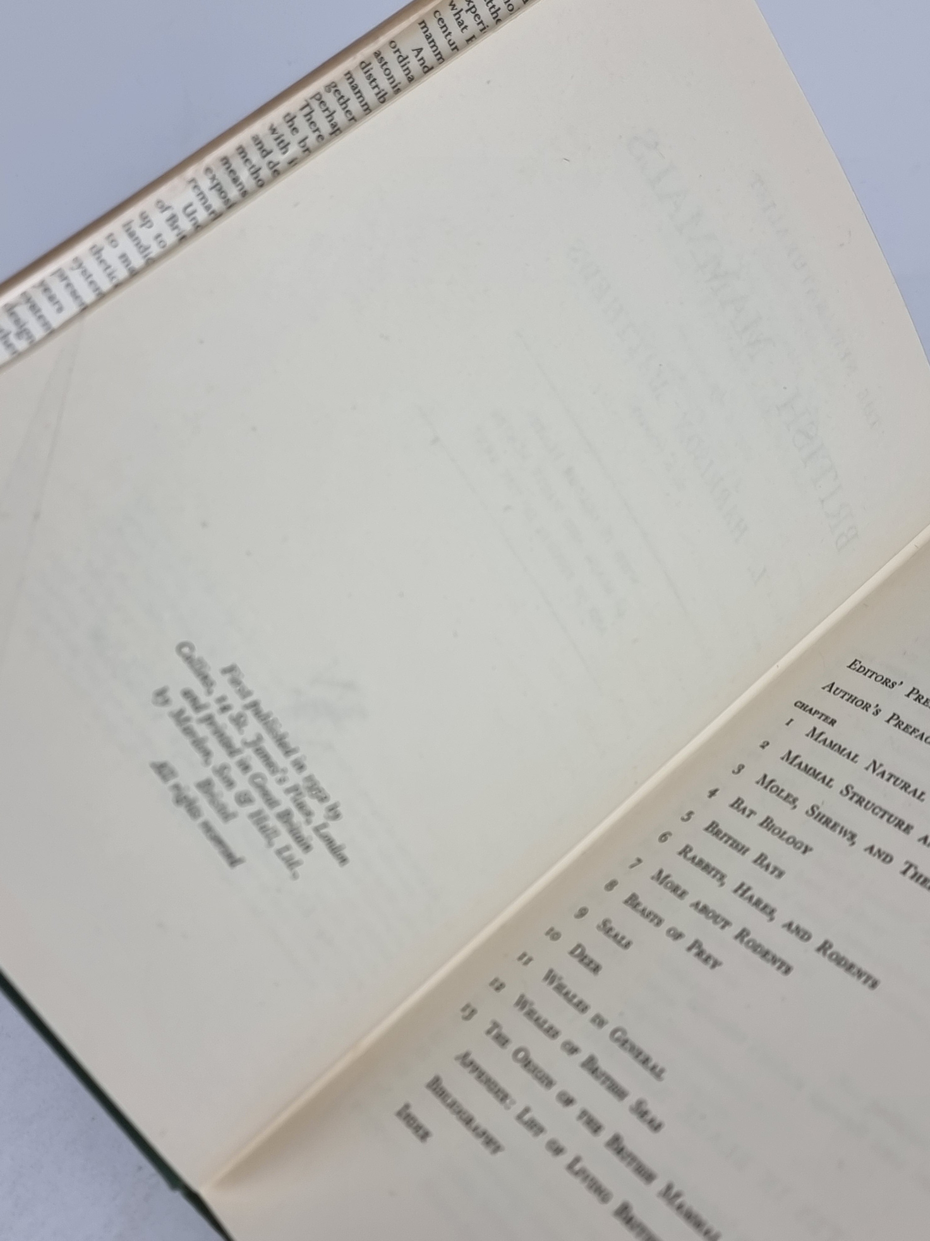 British Mammals, L. Harrison Matthews — 1st Edition