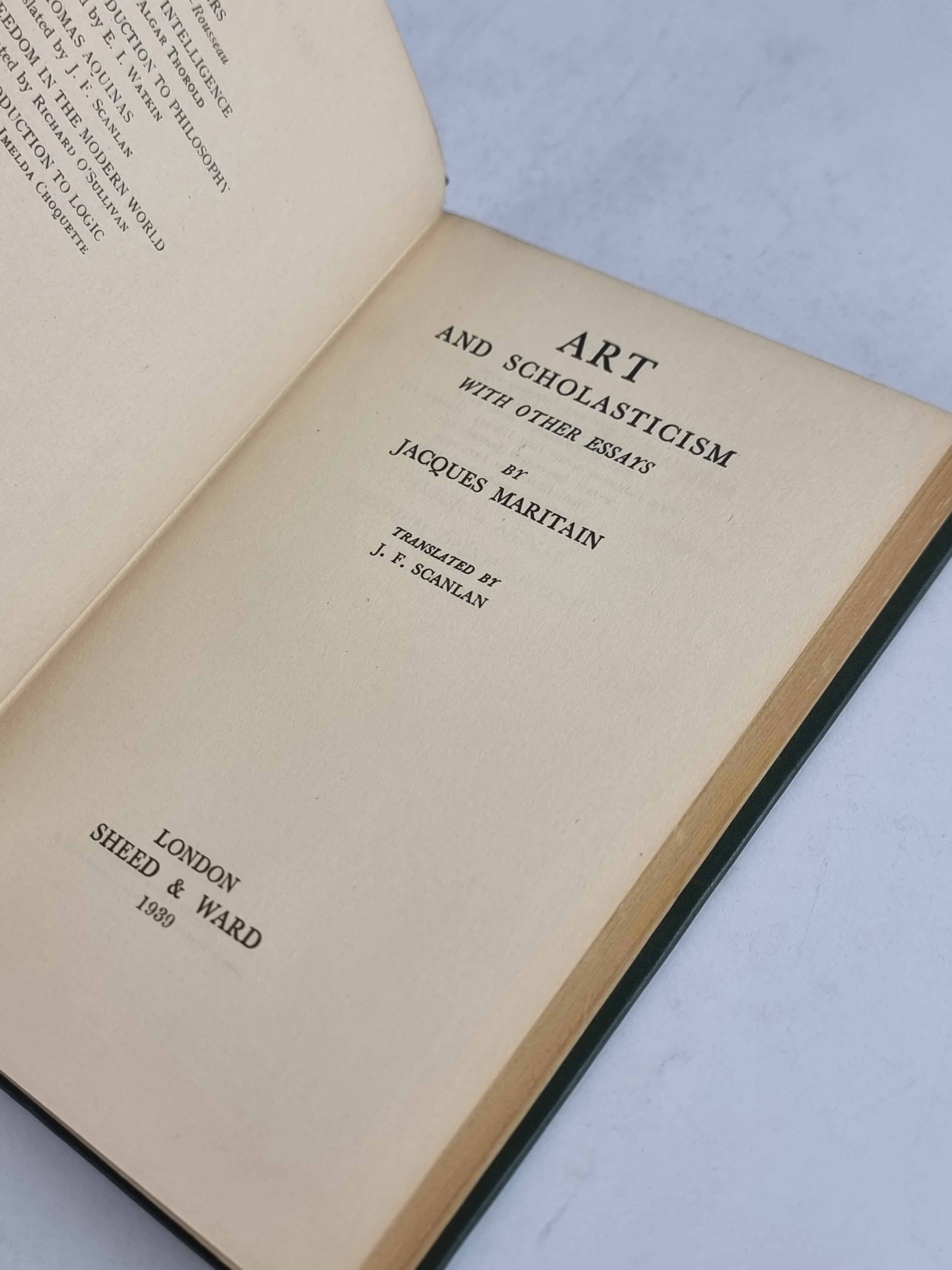 Art and Scholasticism, Jacques Maritain — 4th Impression