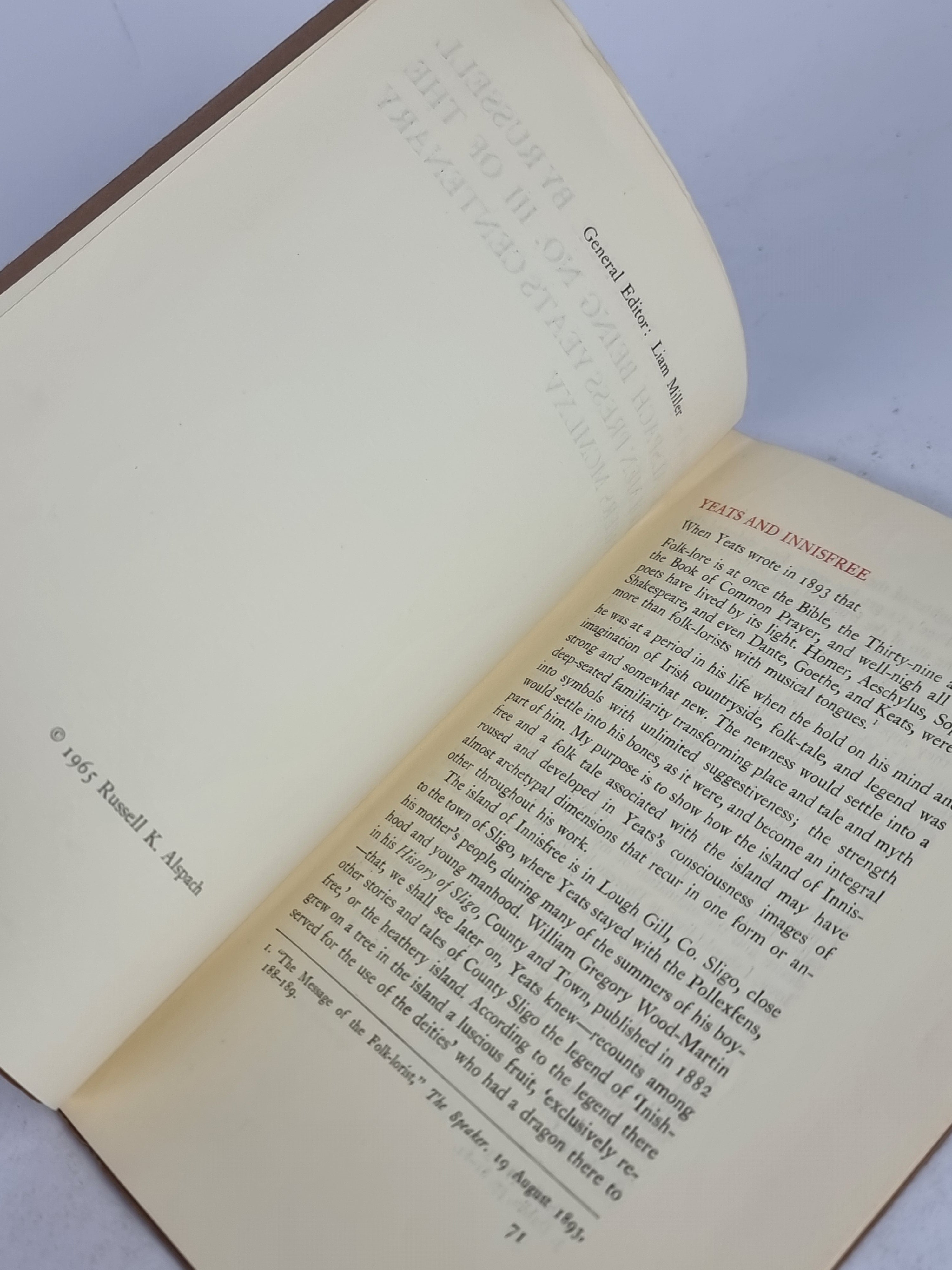 Yeats and Innisfree, Russell K. Alspach — 1st Edition