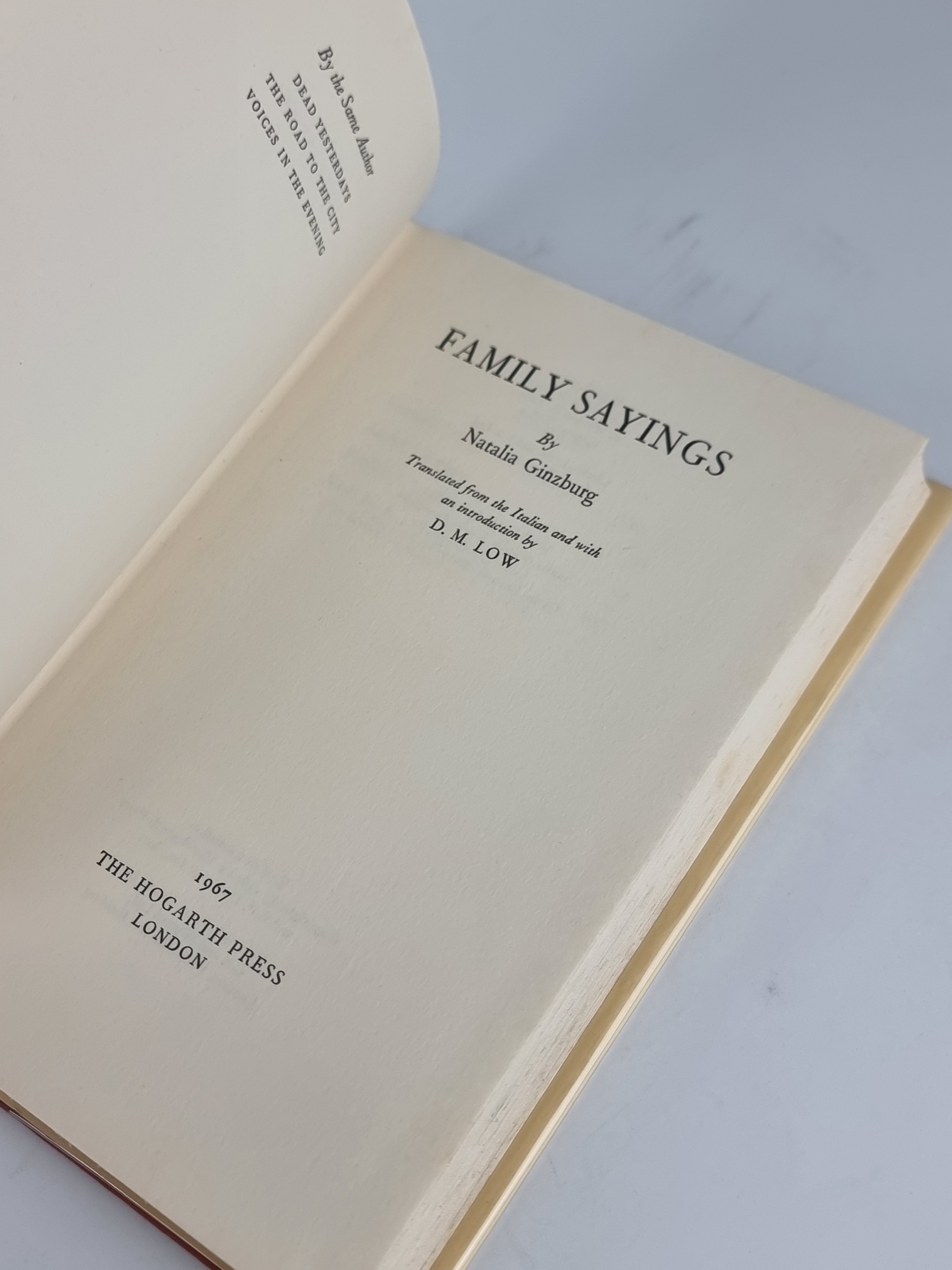 Family Sayings, Natalia Ginzburg — 1st UK Edition