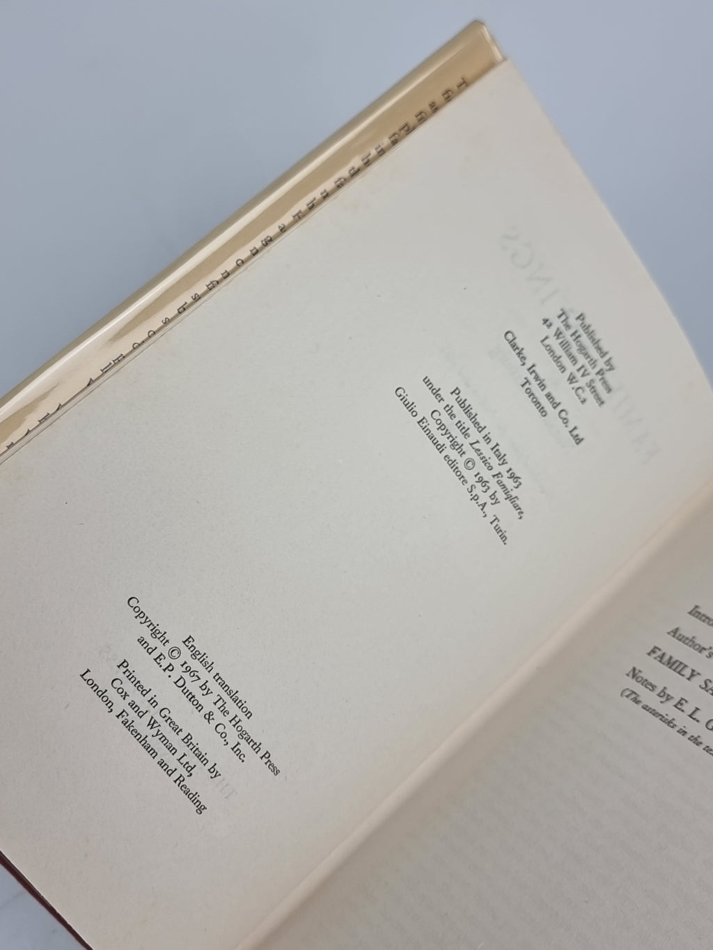 Family Sayings, Natalia Ginzburg — 1st UK Edition