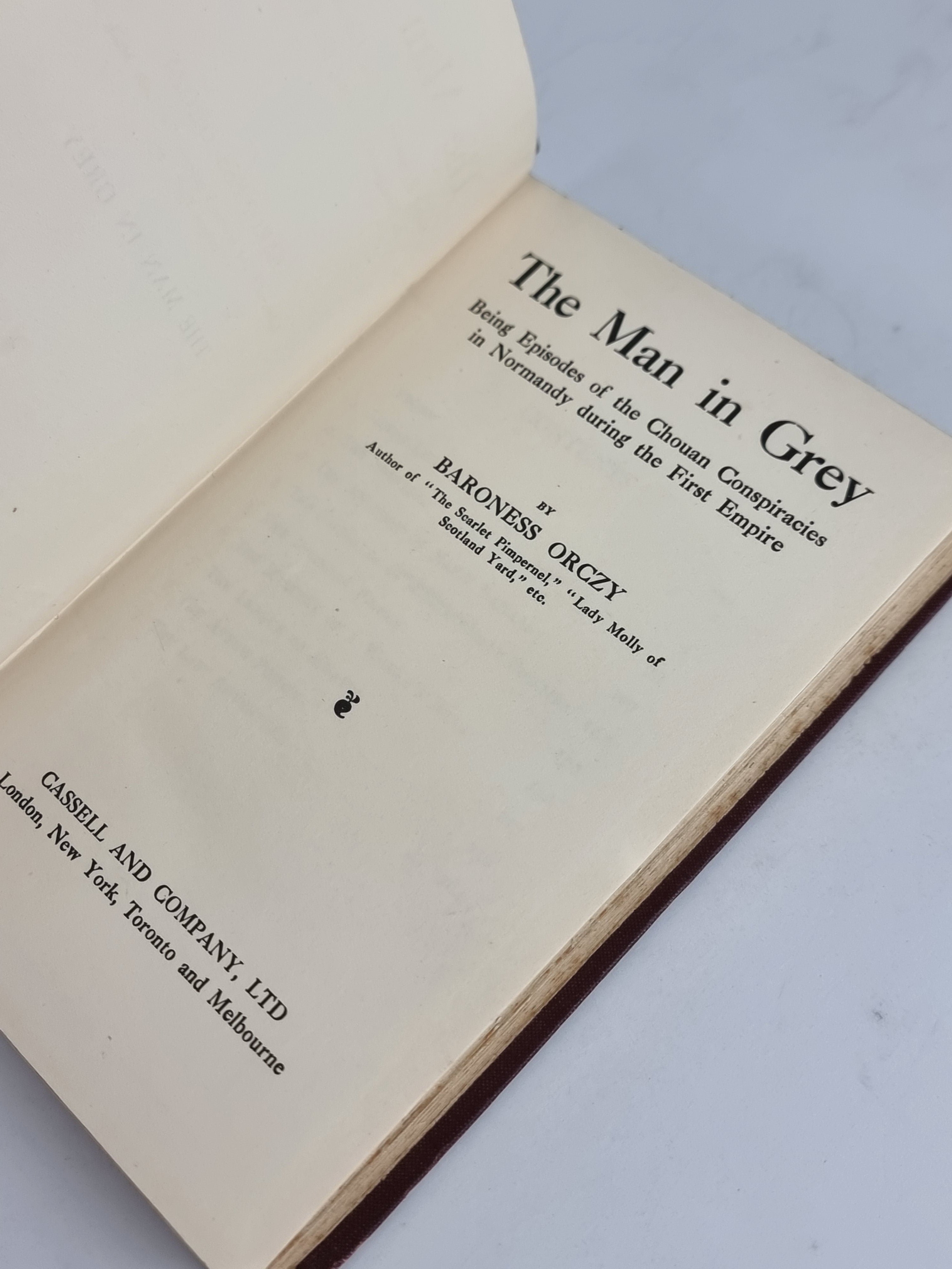 The Man in Grey, Baroness Orczy — 1st Edition