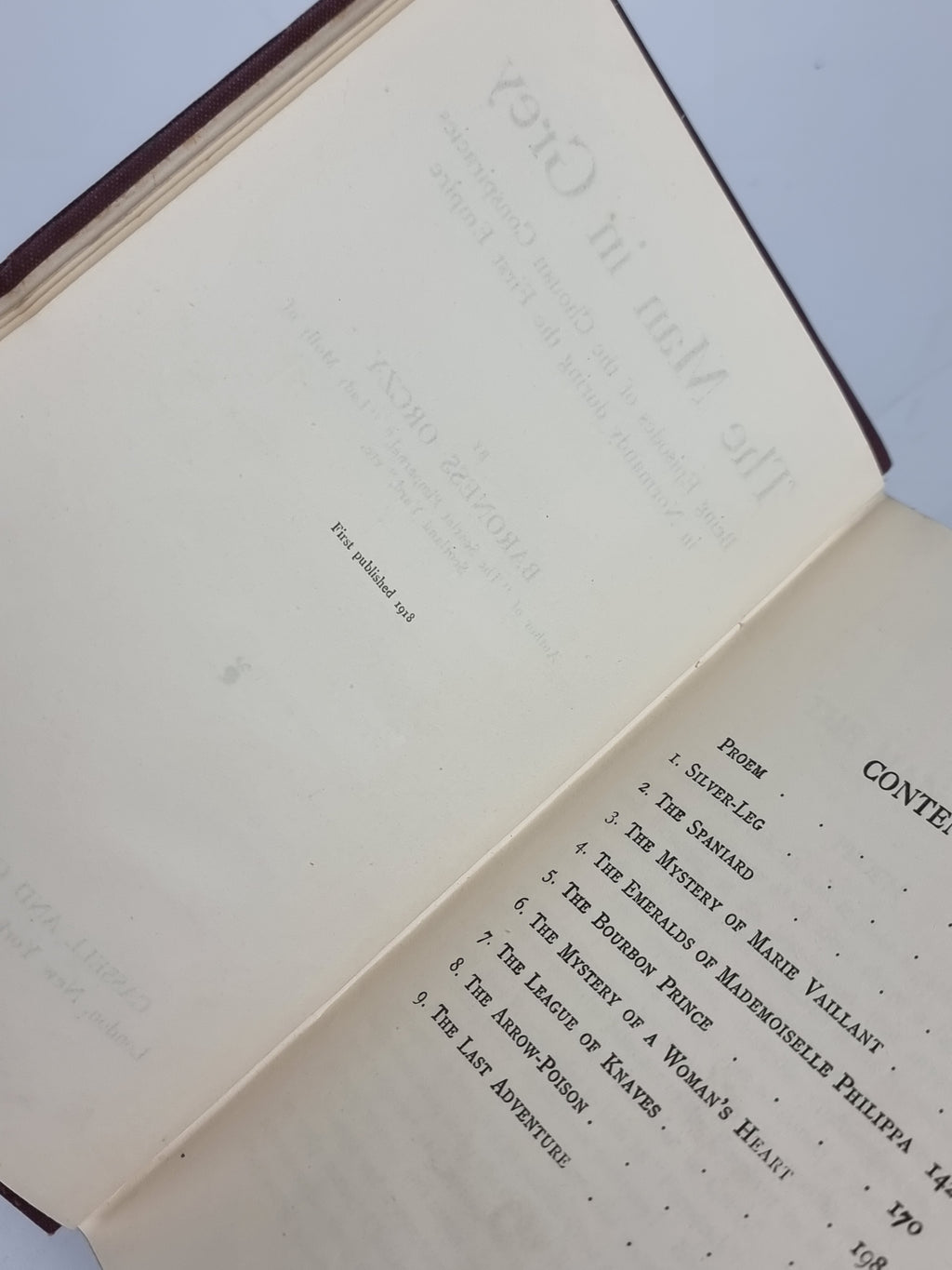The Man in Grey, Baroness Orczy — 1st Edition