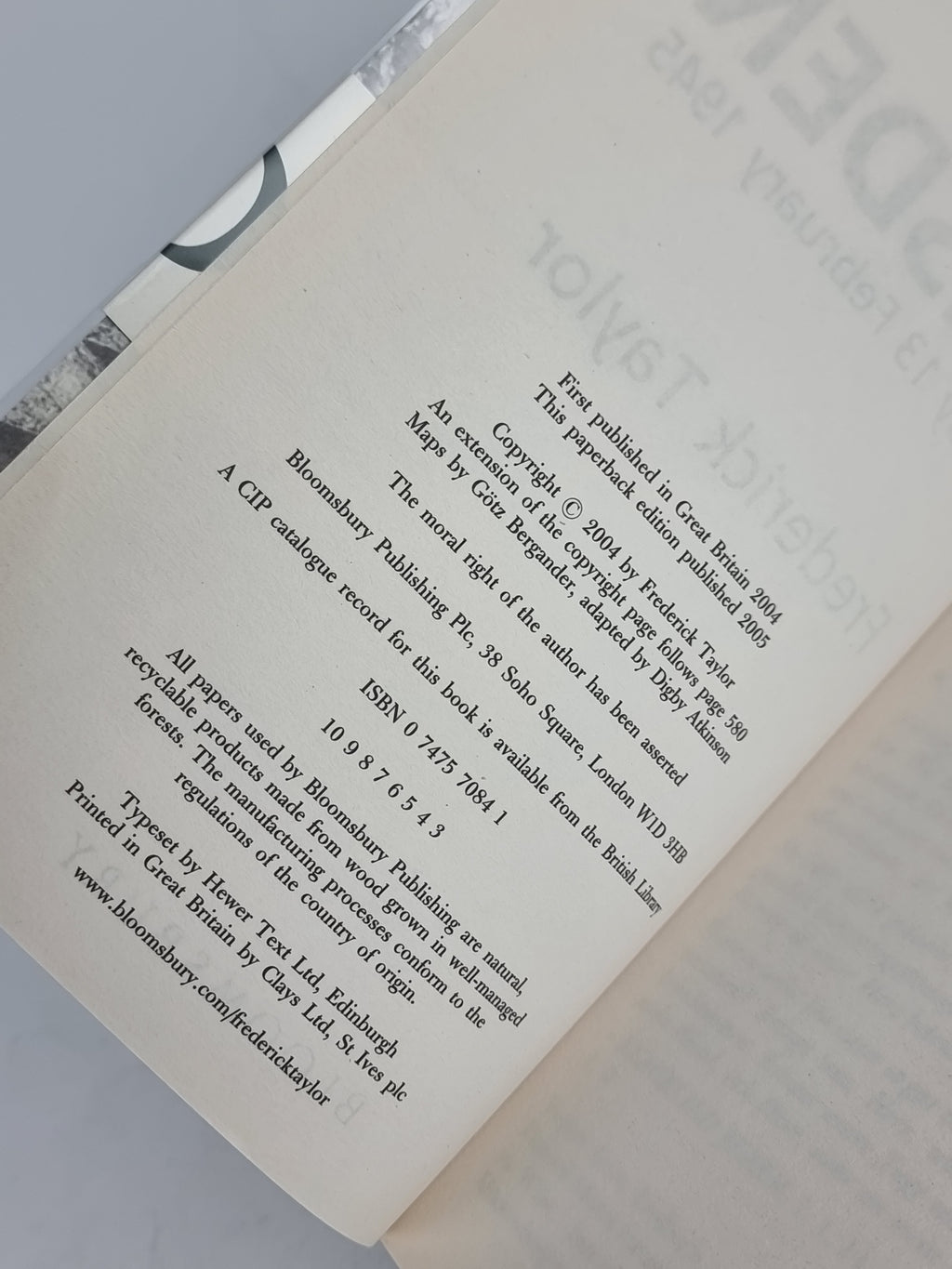 Dresden: Tuesday 13 February 1945, Frederick Taylor — 3rd Paperback Printing