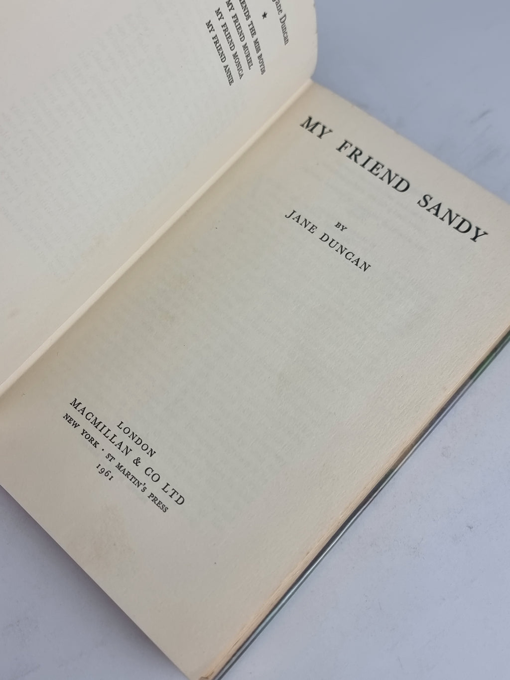 My Friend Sandy, Jane Duncan — 1st Edition