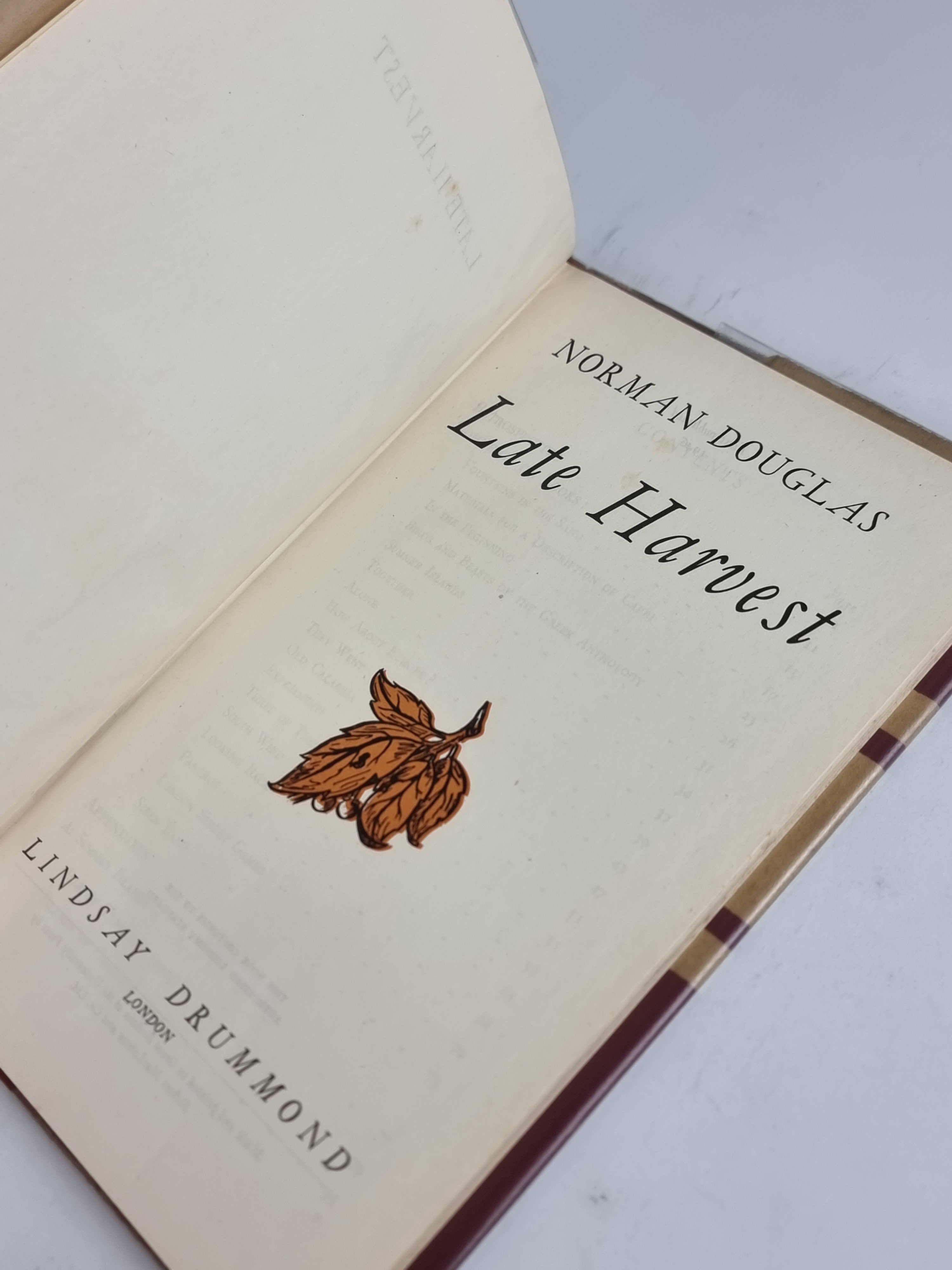 Late Harvest, Norman Douglas — 1st Edition