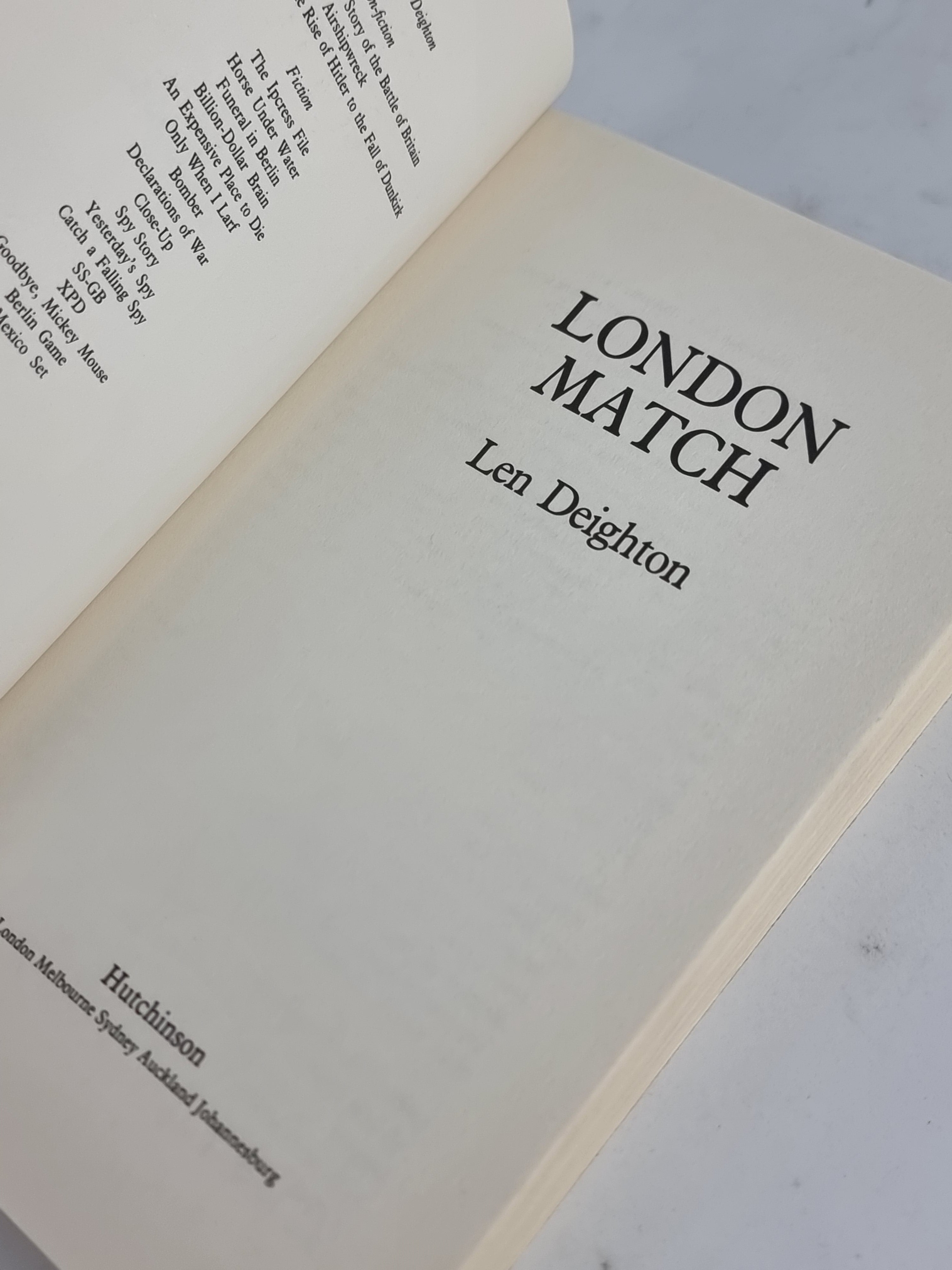 London Match, Len Deighton — Uncorrected Proof