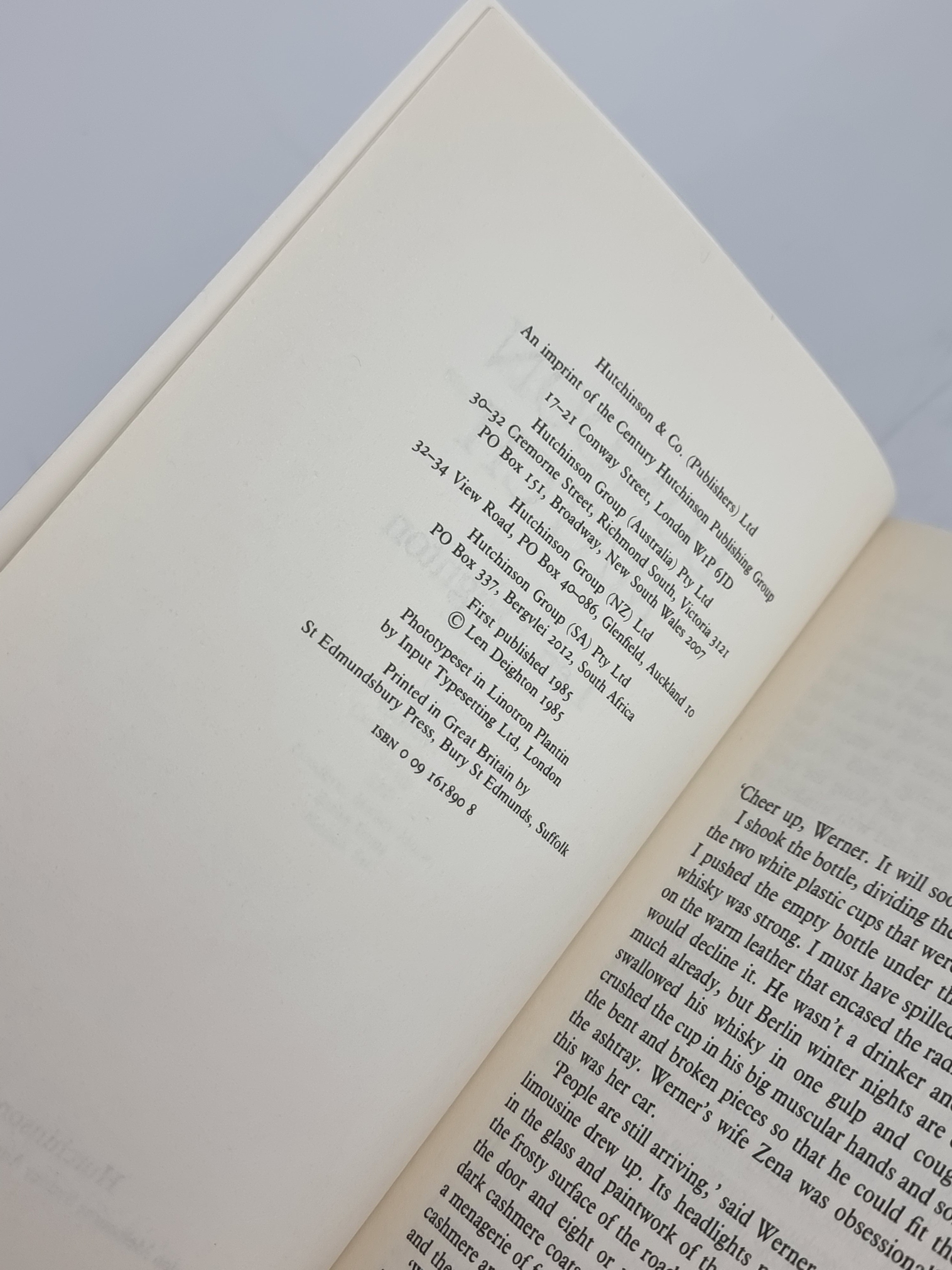 London Match, Len Deighton — Uncorrected Proof