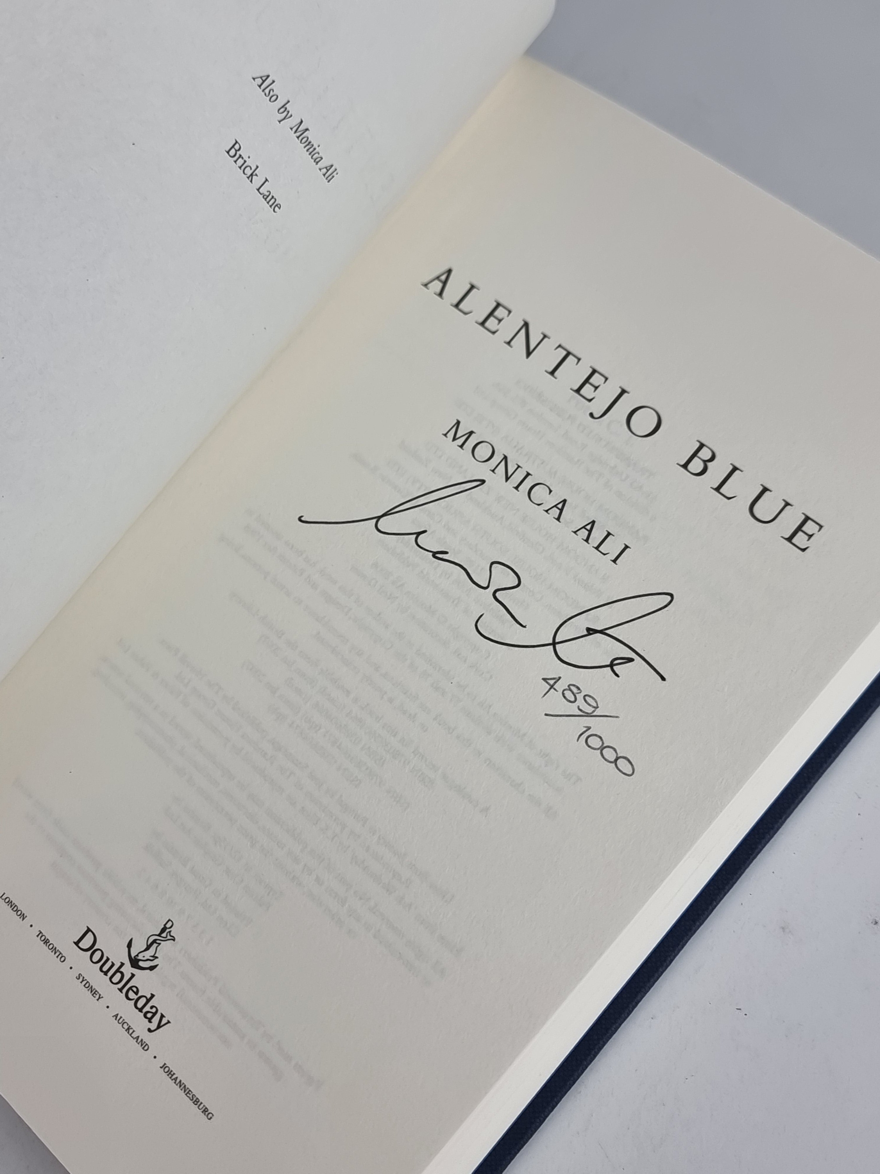 Alentejo Blue, Monica Ali — Signed Limited 1st Edition