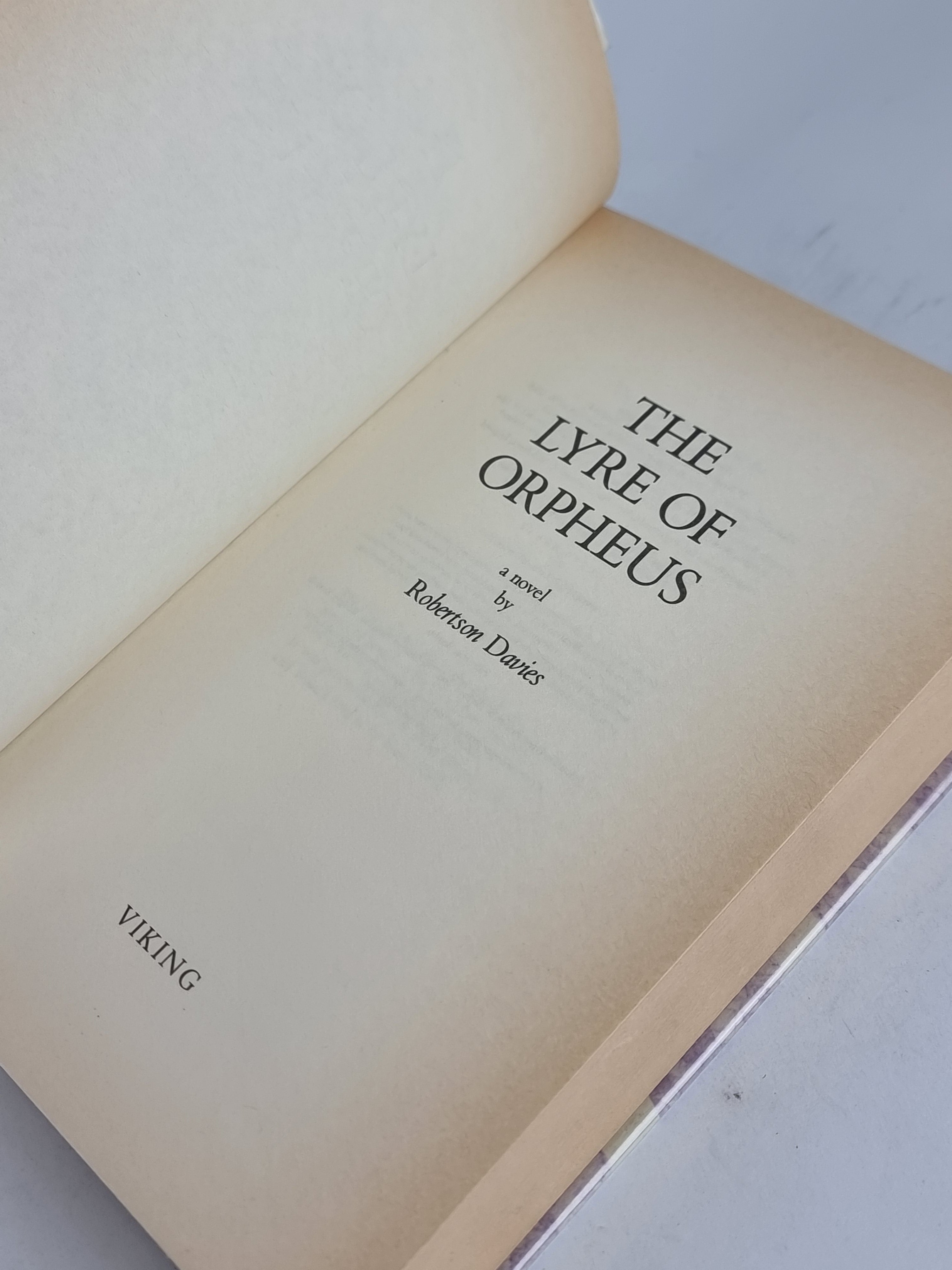 The Lyre of Orpheus, Robertson Davies — 1st Edition
